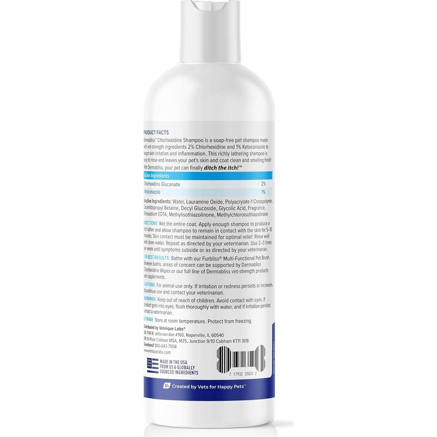 Champú Medicado Vetnique Dermabliss Clorhexidina 473ml