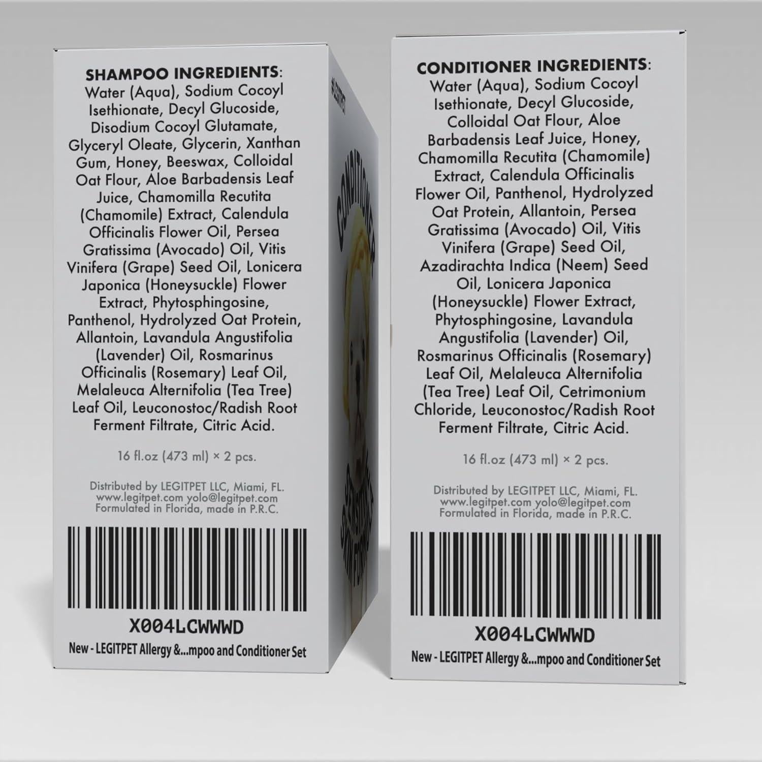 Champú y Acondicionador 2 en 1 LEGITPET para Perros 2 x 473ml