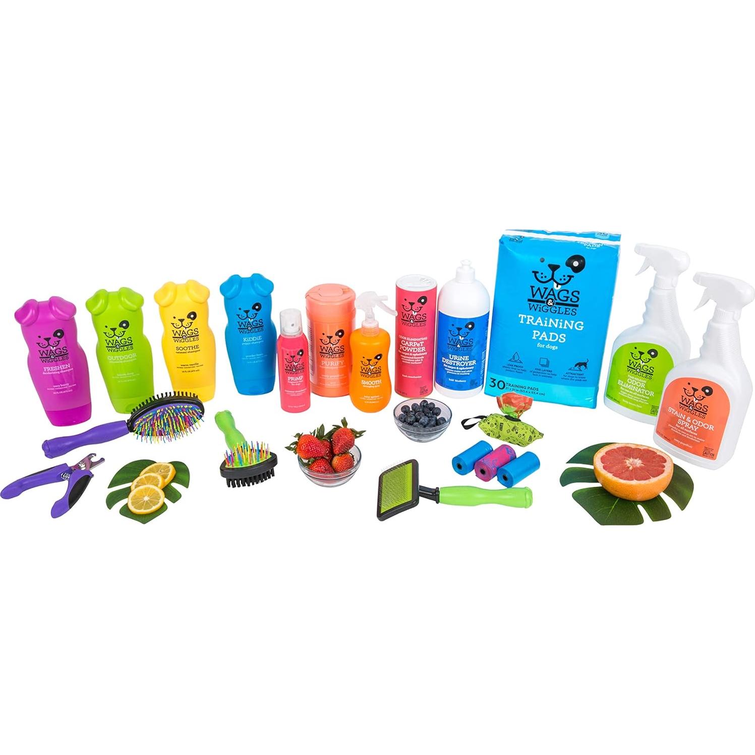 Wags & Wiggles Freshen Deodorizing Dog Shampoo in Very Berry Scent - Odor Control Dog Grooming Shampoo for Smelly Dogs, 16 Fl Oz