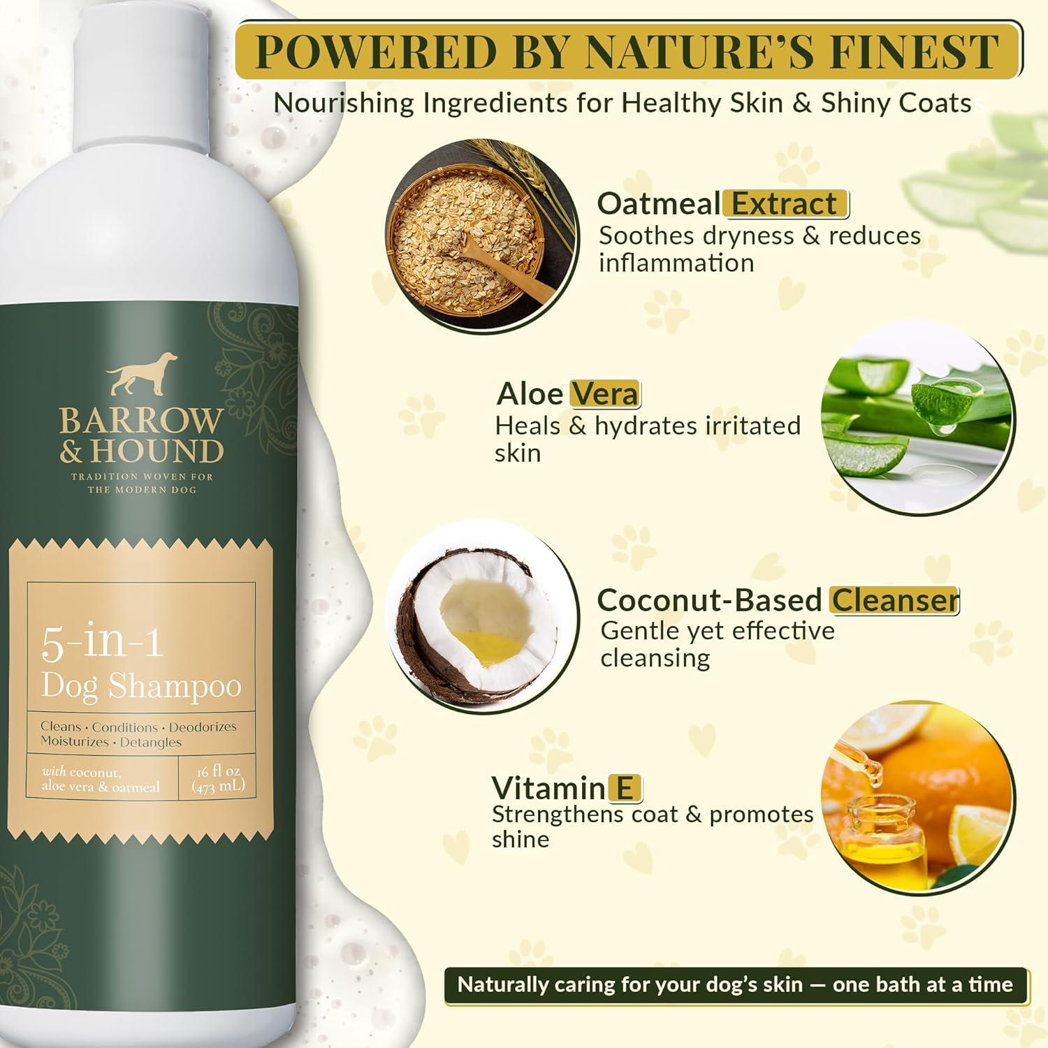 Champú y Acondicionador 5 en 1 Barrow & Hound - Natural, Hipoalergénico, 473ml