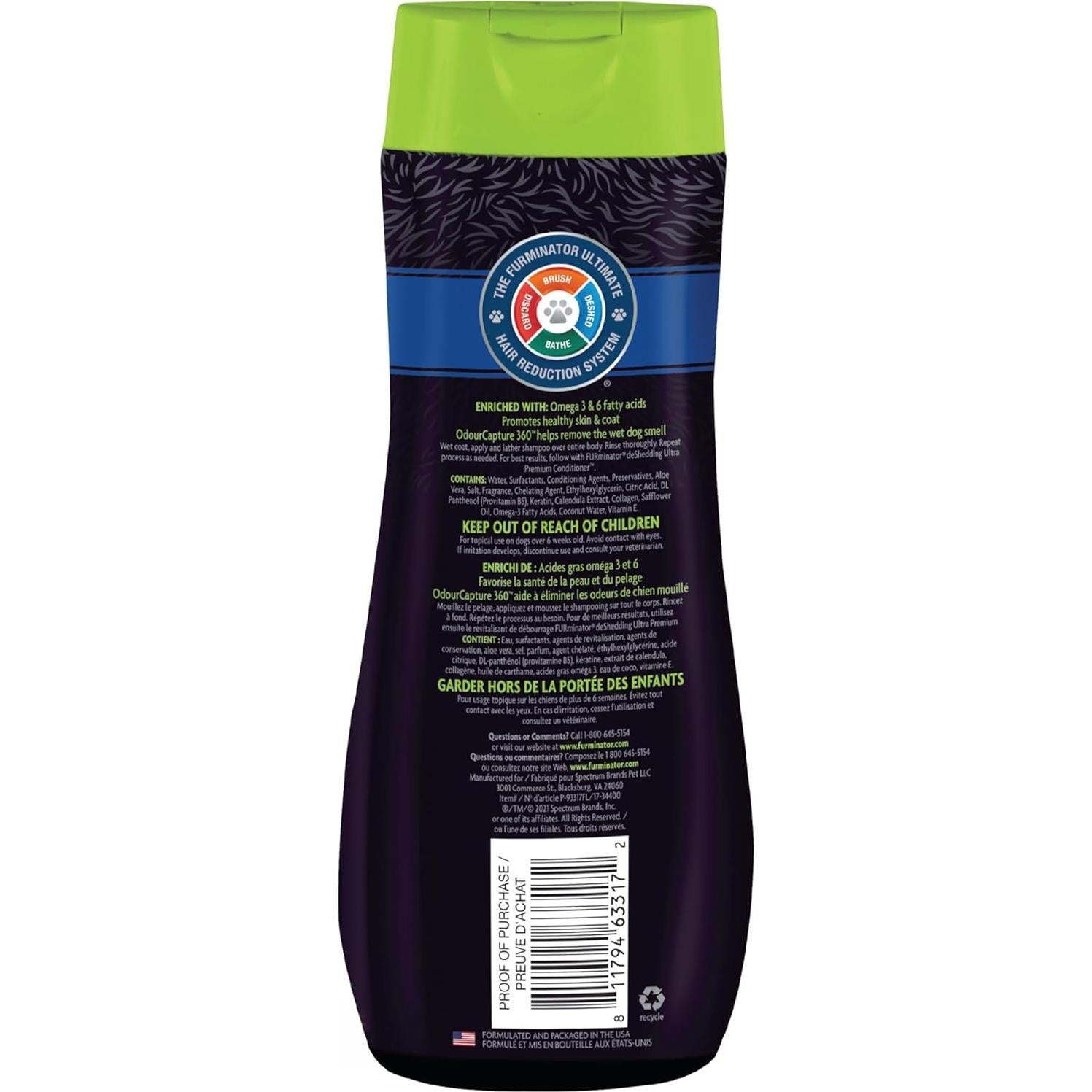 Champú Ultra Premium deShedding FURminator 0.45 kg para Perros