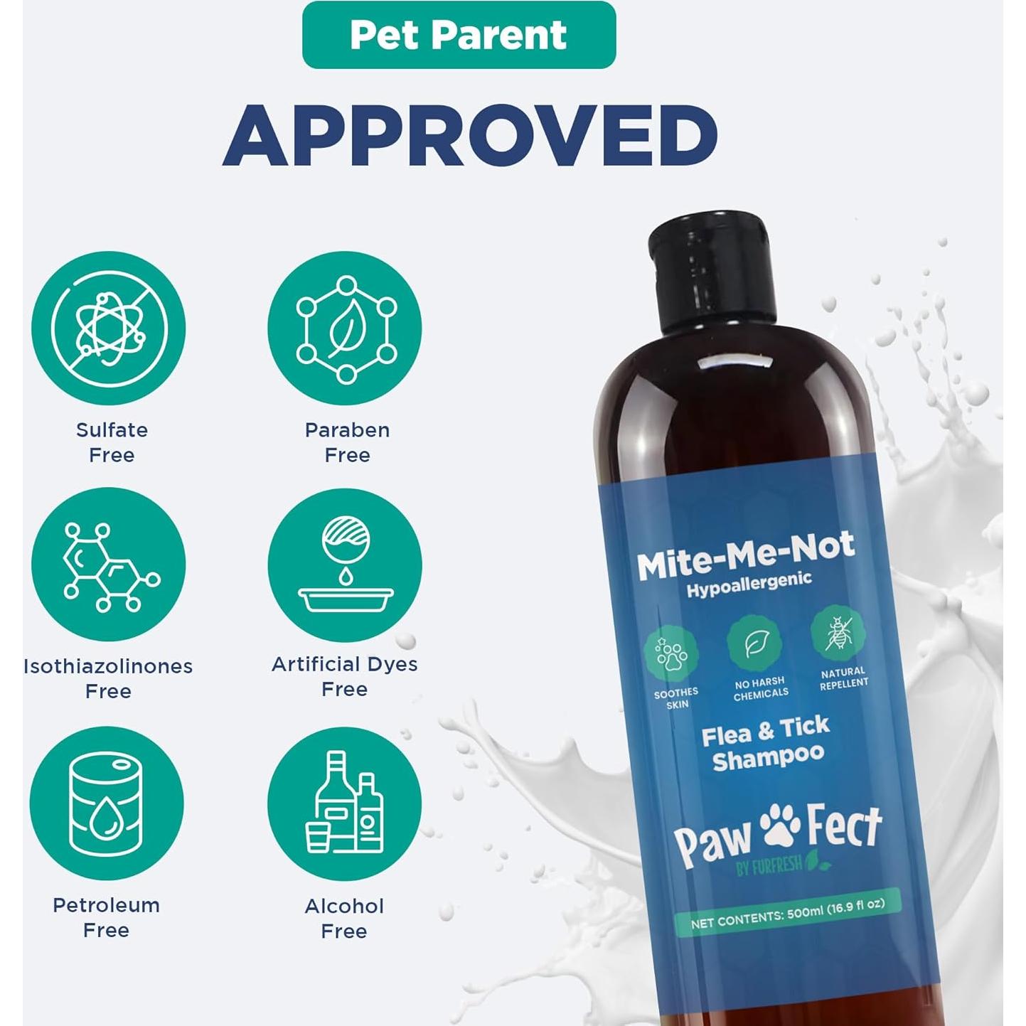 Champú Hipoalergénico Pawfect 500ml para Perros - Alivio Pulgas y Garrapatas