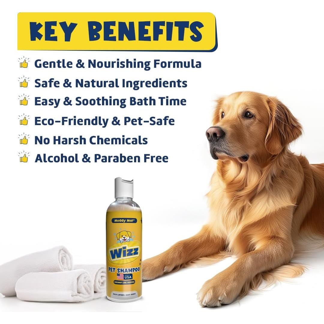 Champú Natural para Mascotas Muddy Mat Wizz 482.8 ml - Aloe Vera y Avena