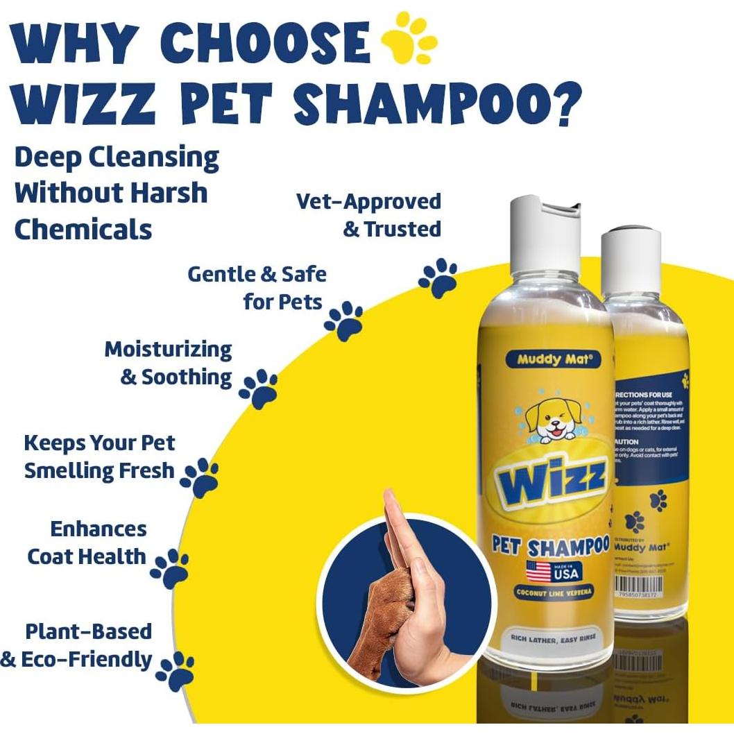 Champú Natural para Mascotas Muddy Mat Wizz 482.8 ml - Aloe Vera y Avena