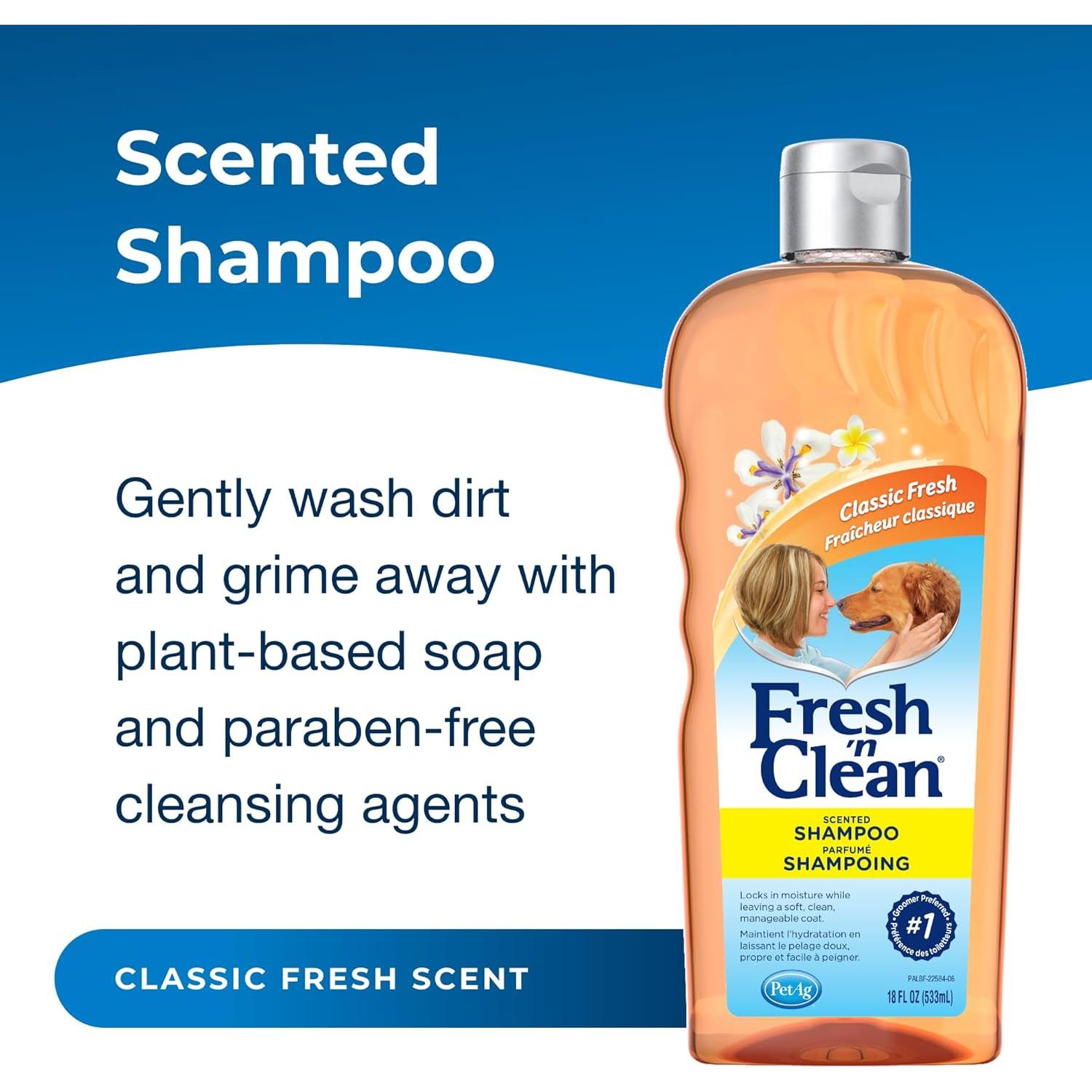 Champú Aromatizado PetAg Fresh 'n Clean 510 ml - Hidrata con Vitamina E y Aloe Vera