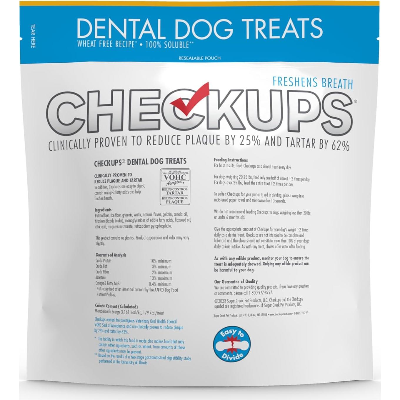 Galletas Dentales para Perros Checkups 24 Unidades 1360 g