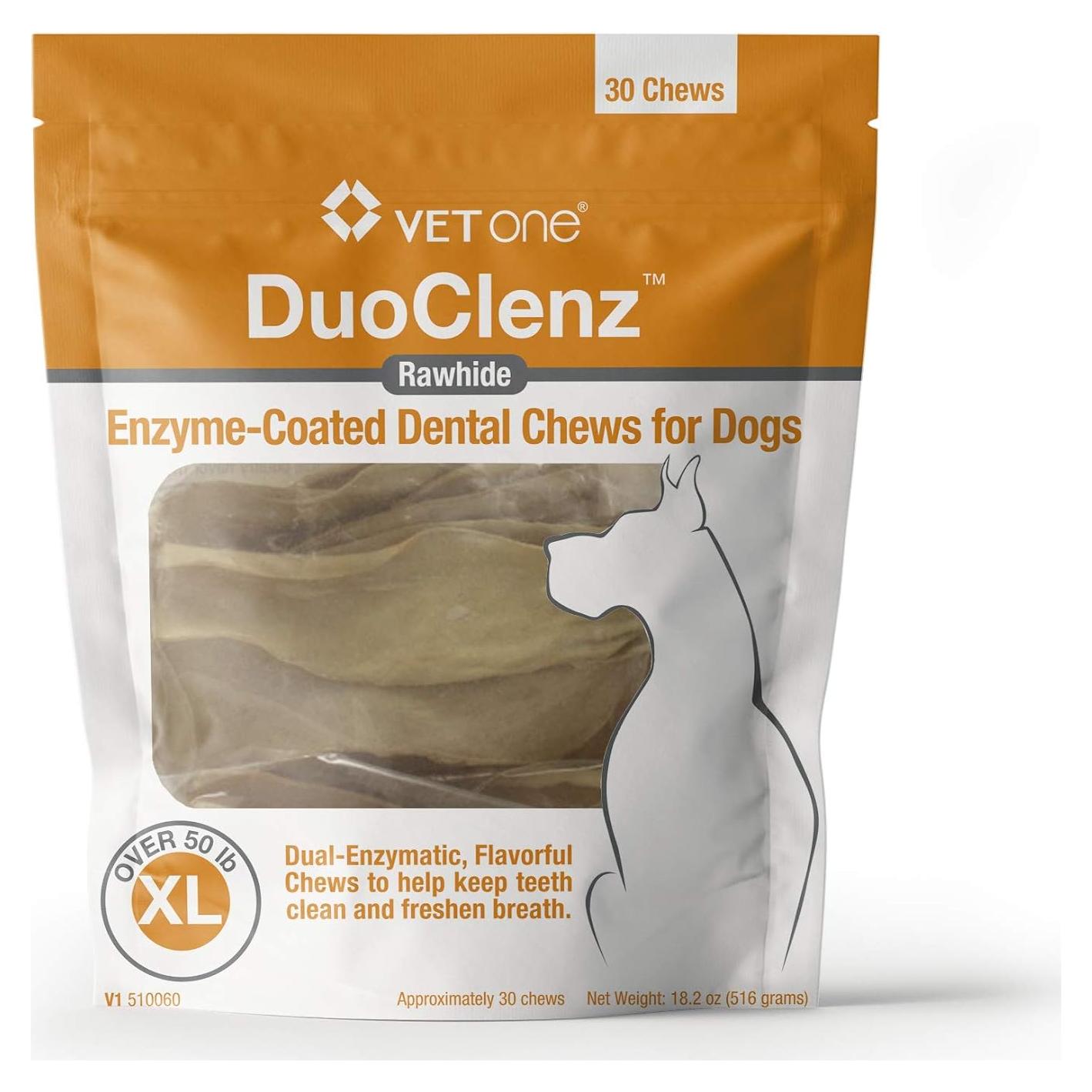 Masticables Dentales VetOne DuoClenz para Perros Grandes - 30 Unidades