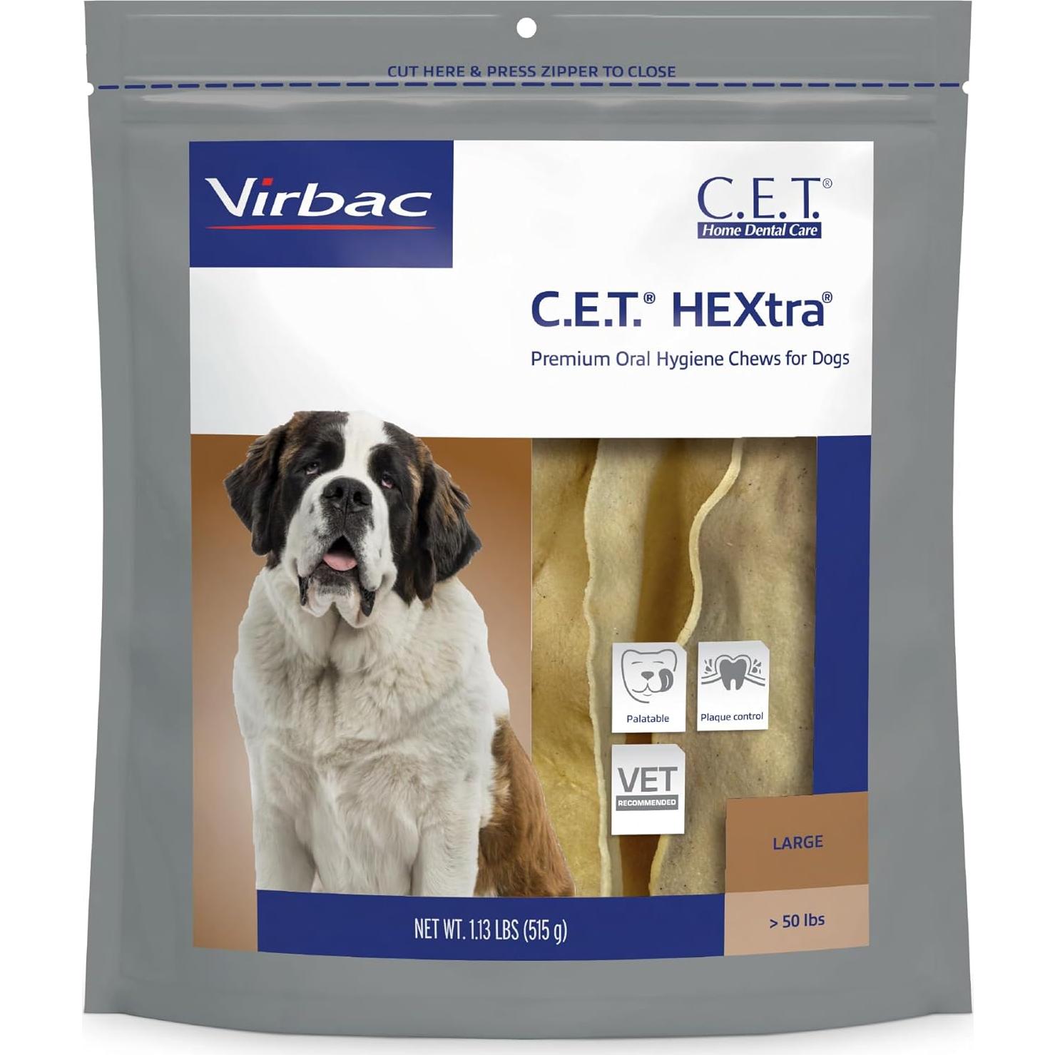 Golosinas Dentales Virbac C.E.T. HEXtra para Perros +22.68kg