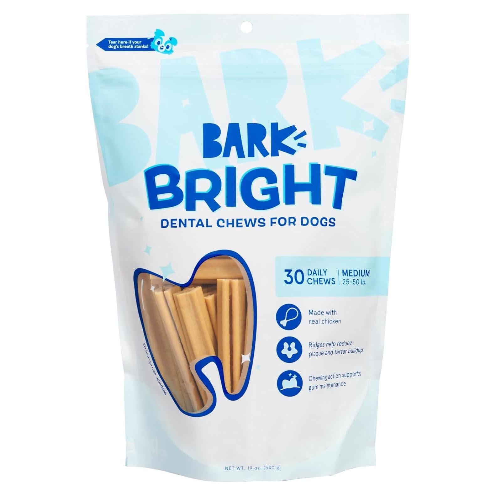 Masticables Dentales Barkbox Brillante para Perros Medianos - 30 Unidades
