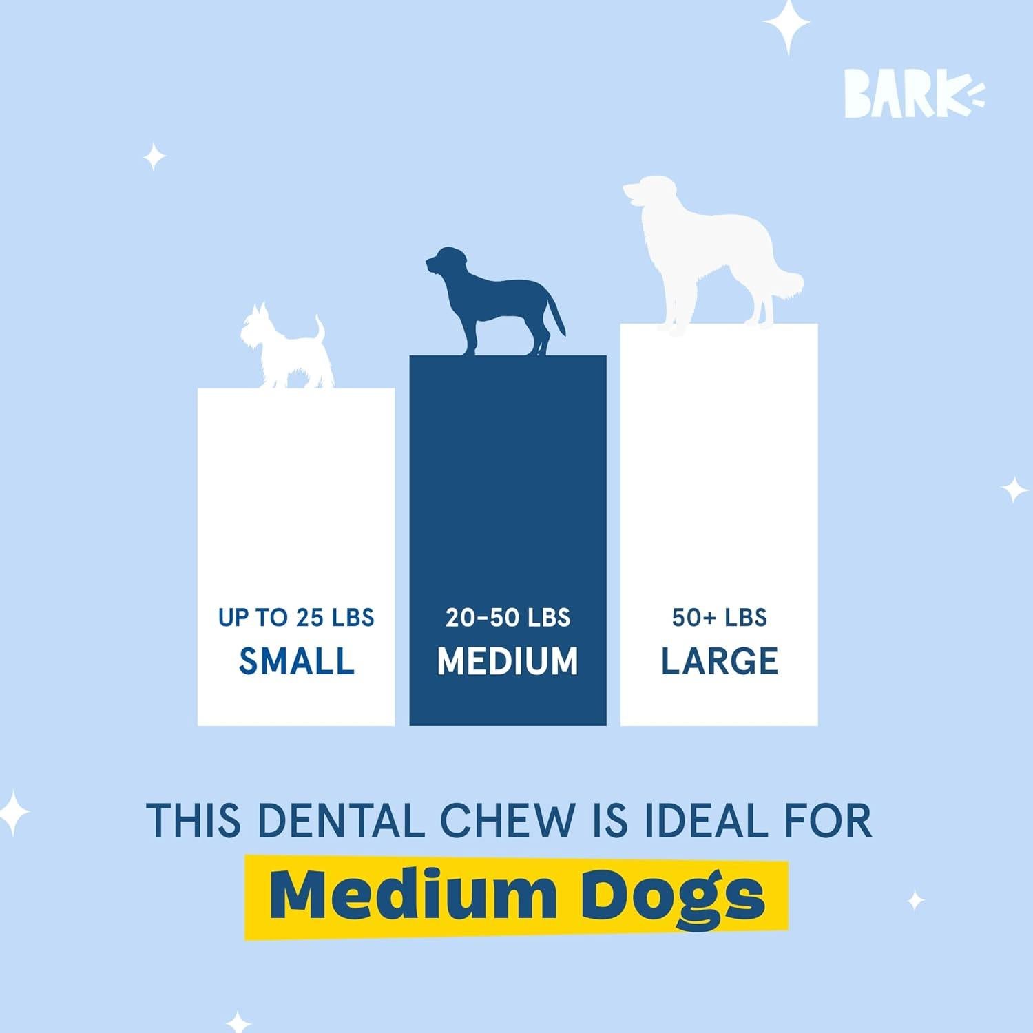 Masticables Dentales Barkbox Brillante para Perros Medianos - 30 Unidades