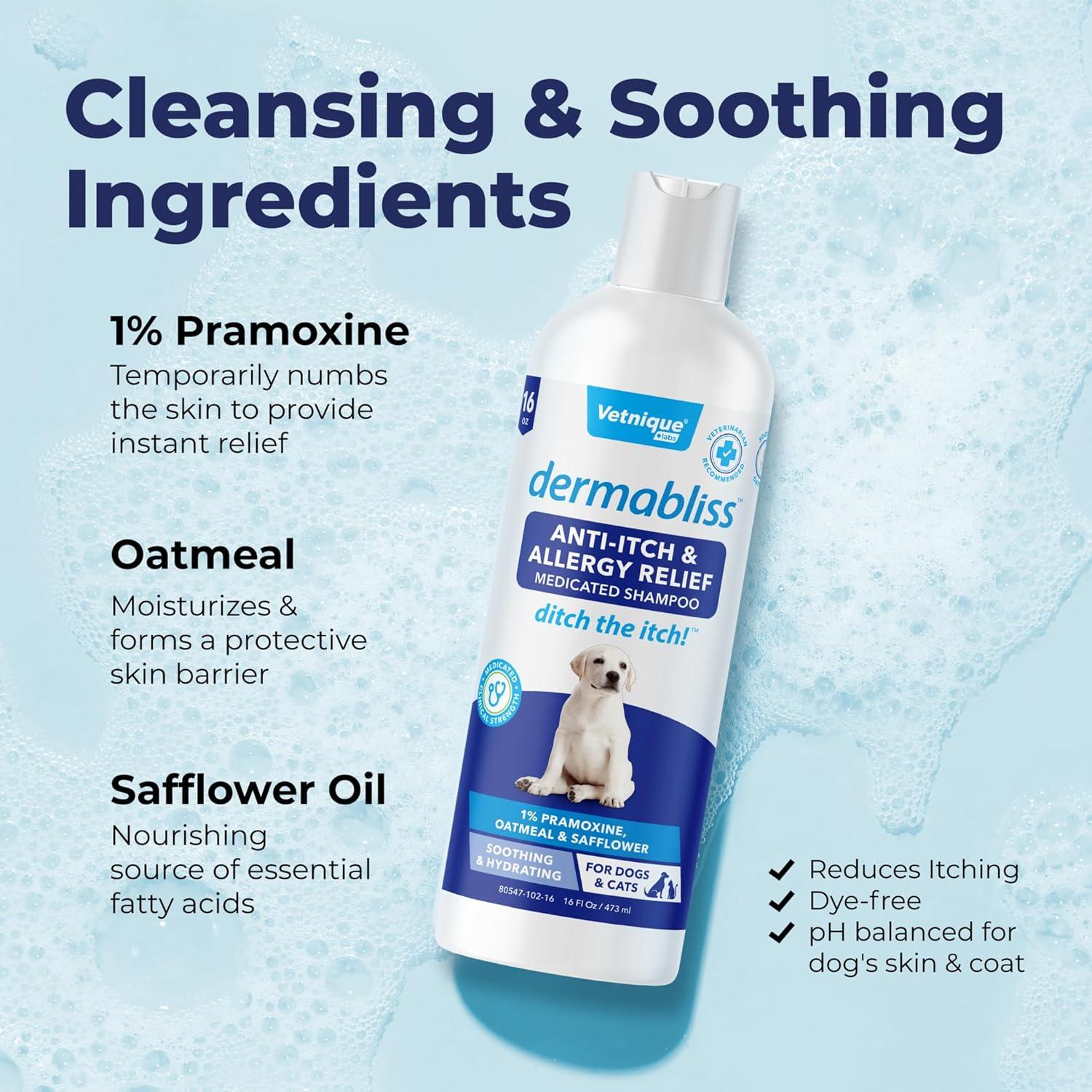 Champú Anti Picazón para Perros Vetnique Labs Dermabliss 473ml