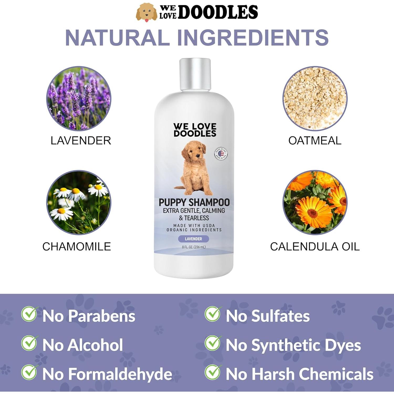 Champú y Acondicionador para Cachorros We Love Doodles 226g - Sin Lagrimas, Lavanda