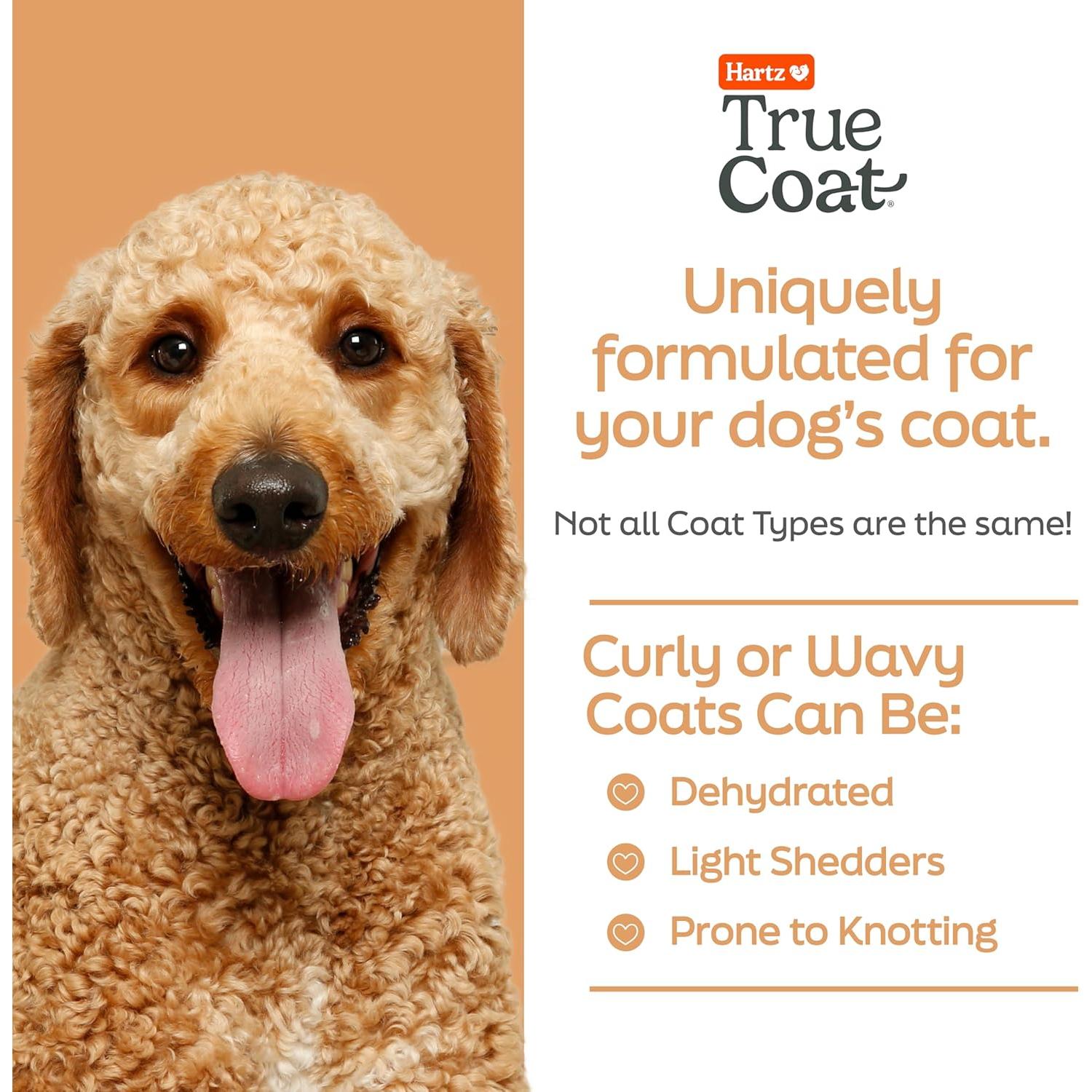 Champú para perros Hartz True Coat rizado u ondulado 450g
