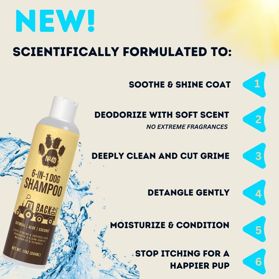 Champú Natural para Perros Back 40 Dogs 6 en 1 Avena 500ml