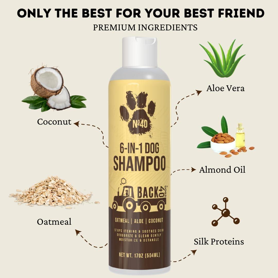 Champú Natural para Perros Back 40 Dogs 6 en 1 Avena 500ml