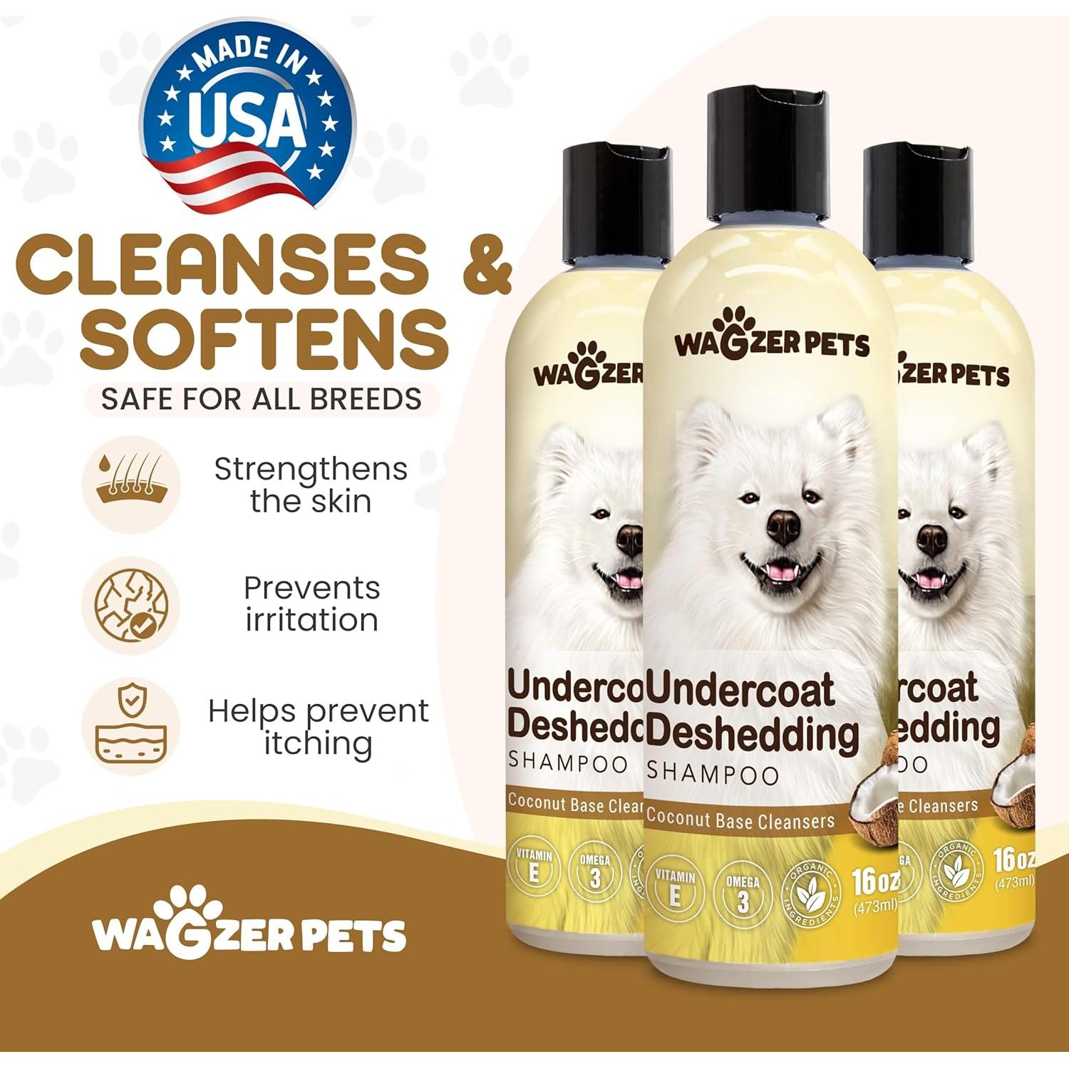 Champú Deshedding para Perros Wagzer Pets 473 ml - Aceite de Coco