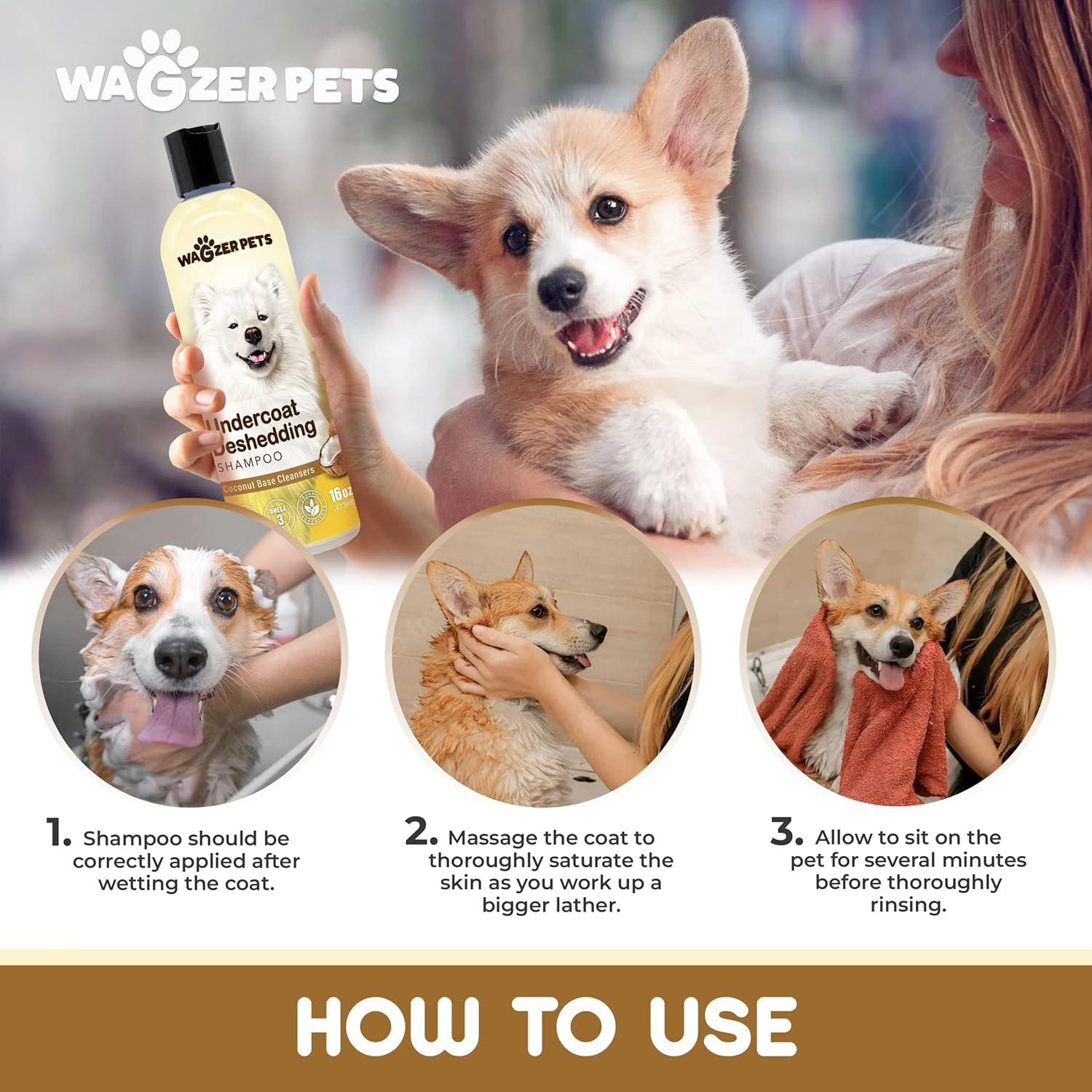 Champú Deshedding para Perros Wagzer Pets 473 ml - Aceite de Coco