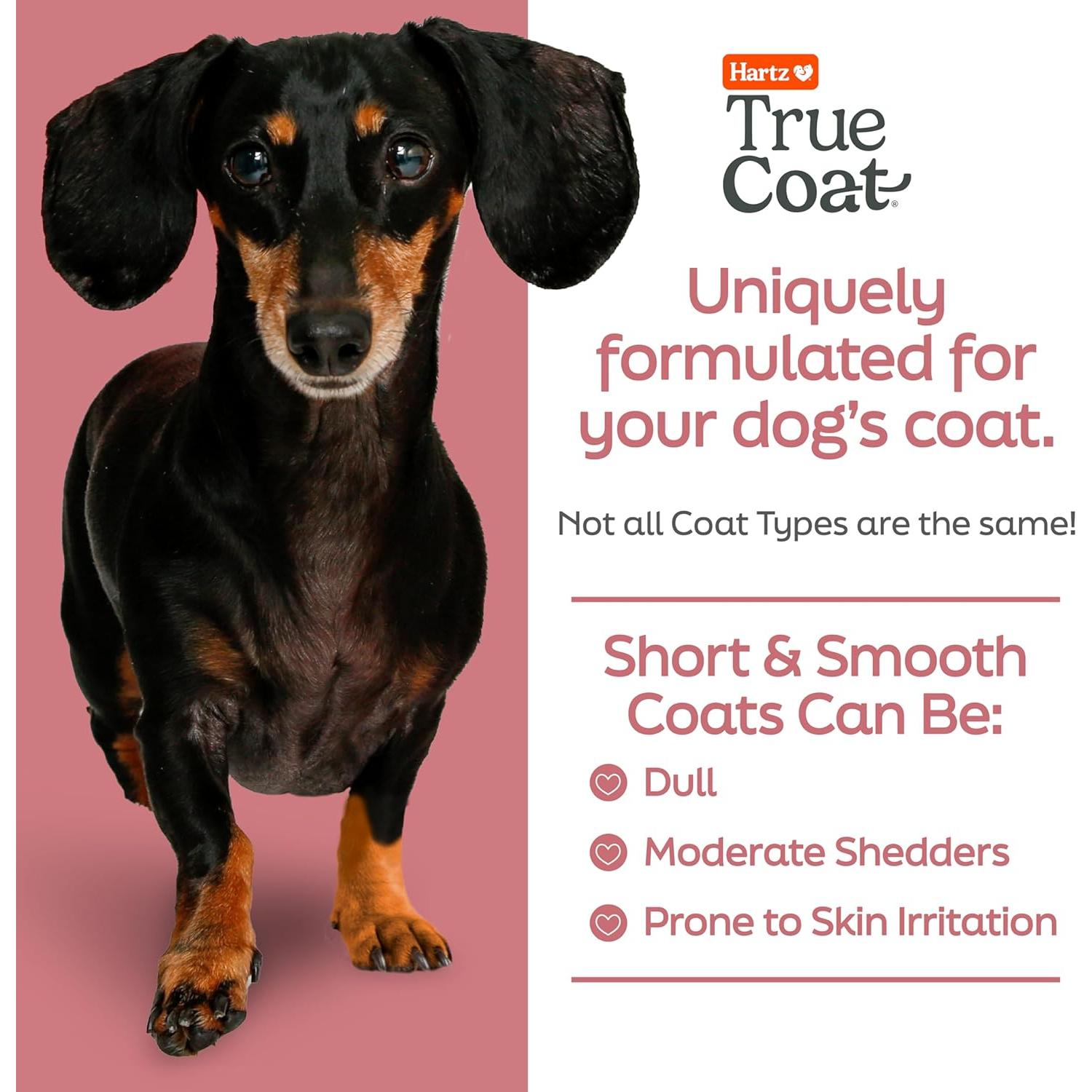 Champú para perros Hartz True Coat pelajes cortos 450ml