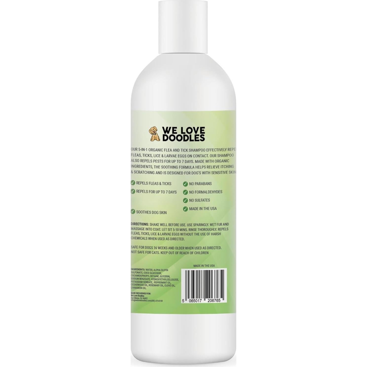 Shampoo para Pulgas We Love Doodles 473 ml - Natural y Suave