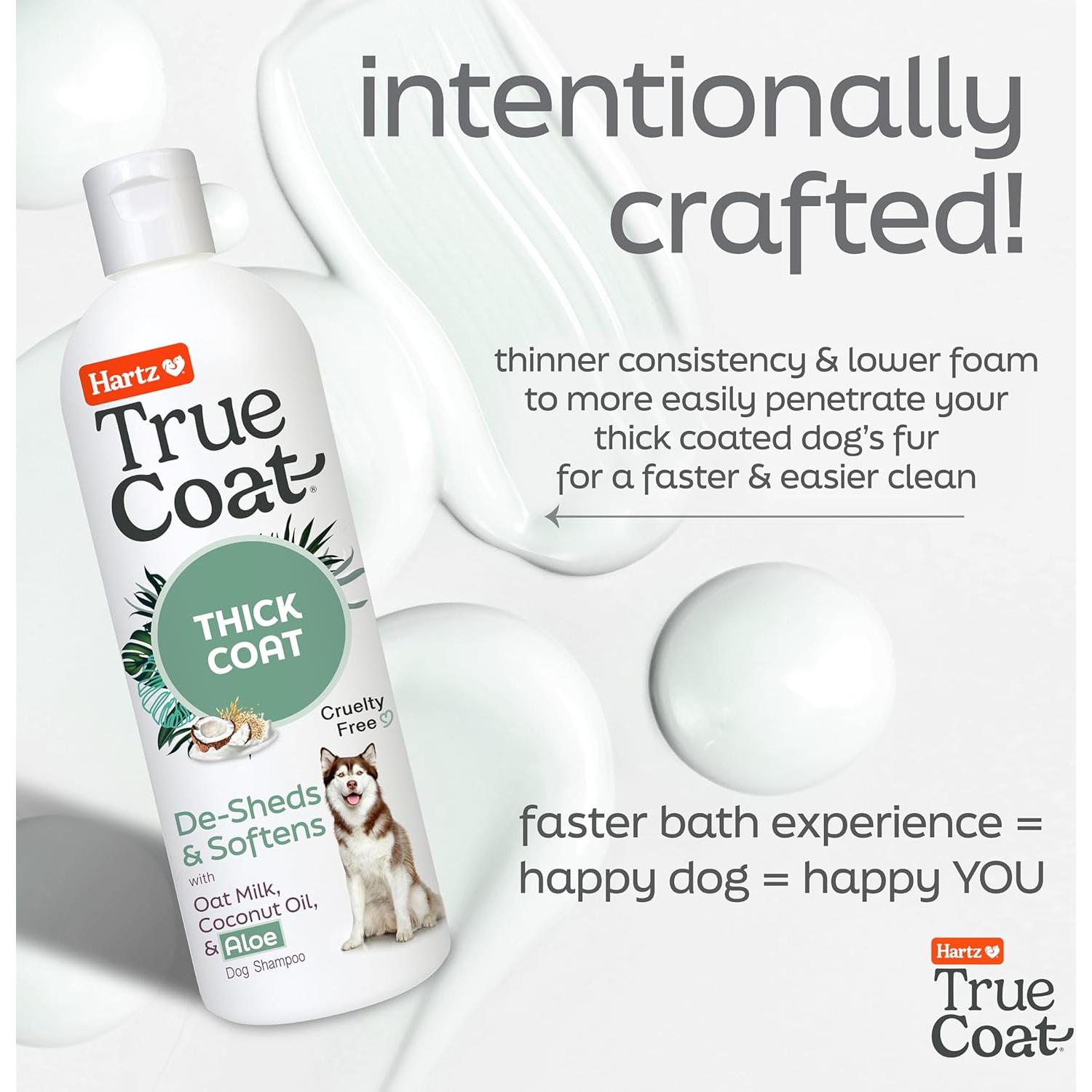 Champú para perros Hartz True Coat para pelajes gruesos 450g