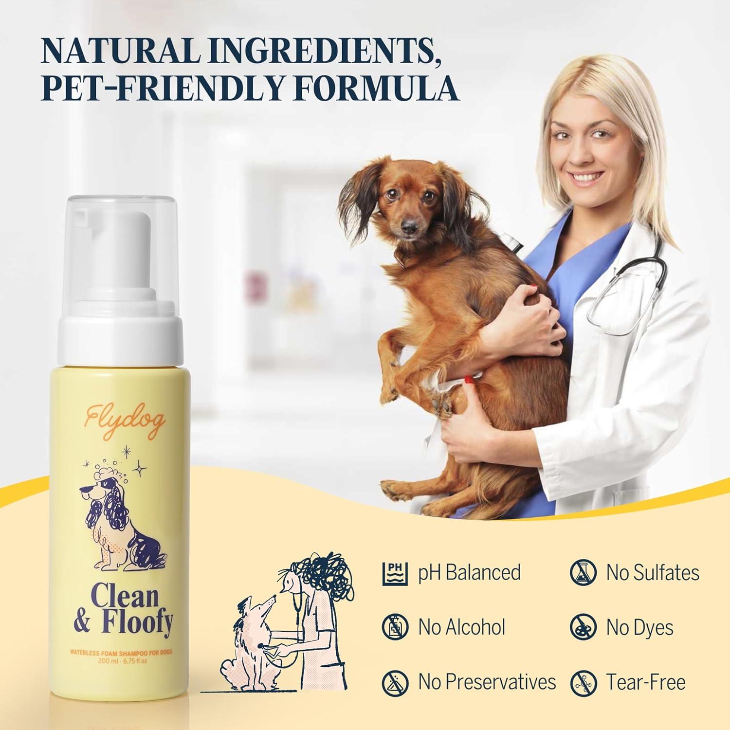 Champú Seco para Perros FlyDog 200ml - Sin Enjuague, Antipicazón