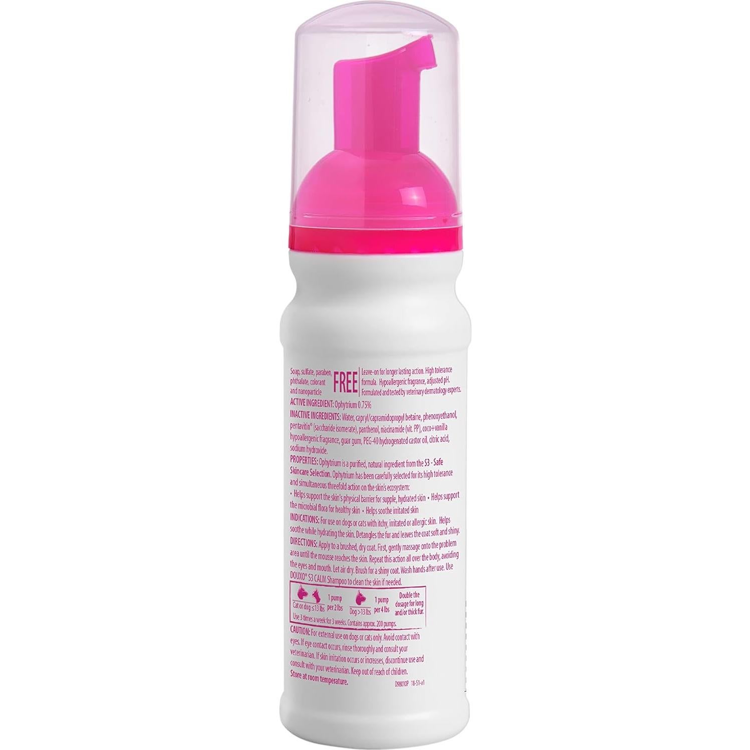 Douxo S3 Calm Mousse 150ml - Calmante para Piel Irritada Perros y Gatos