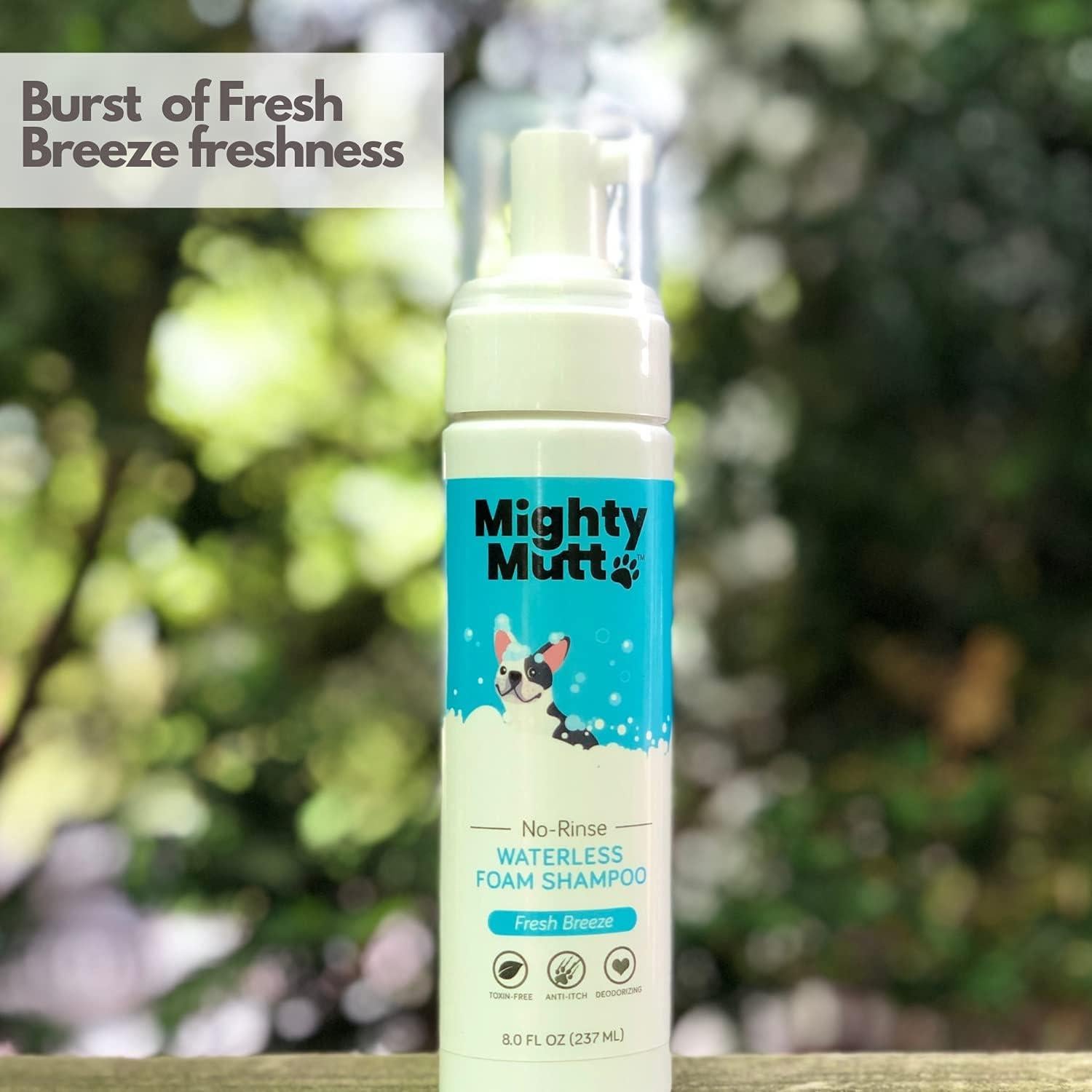 Champú Seco Hipoalergénico Mighty Mutt 236.6 ml Brisa Fresca