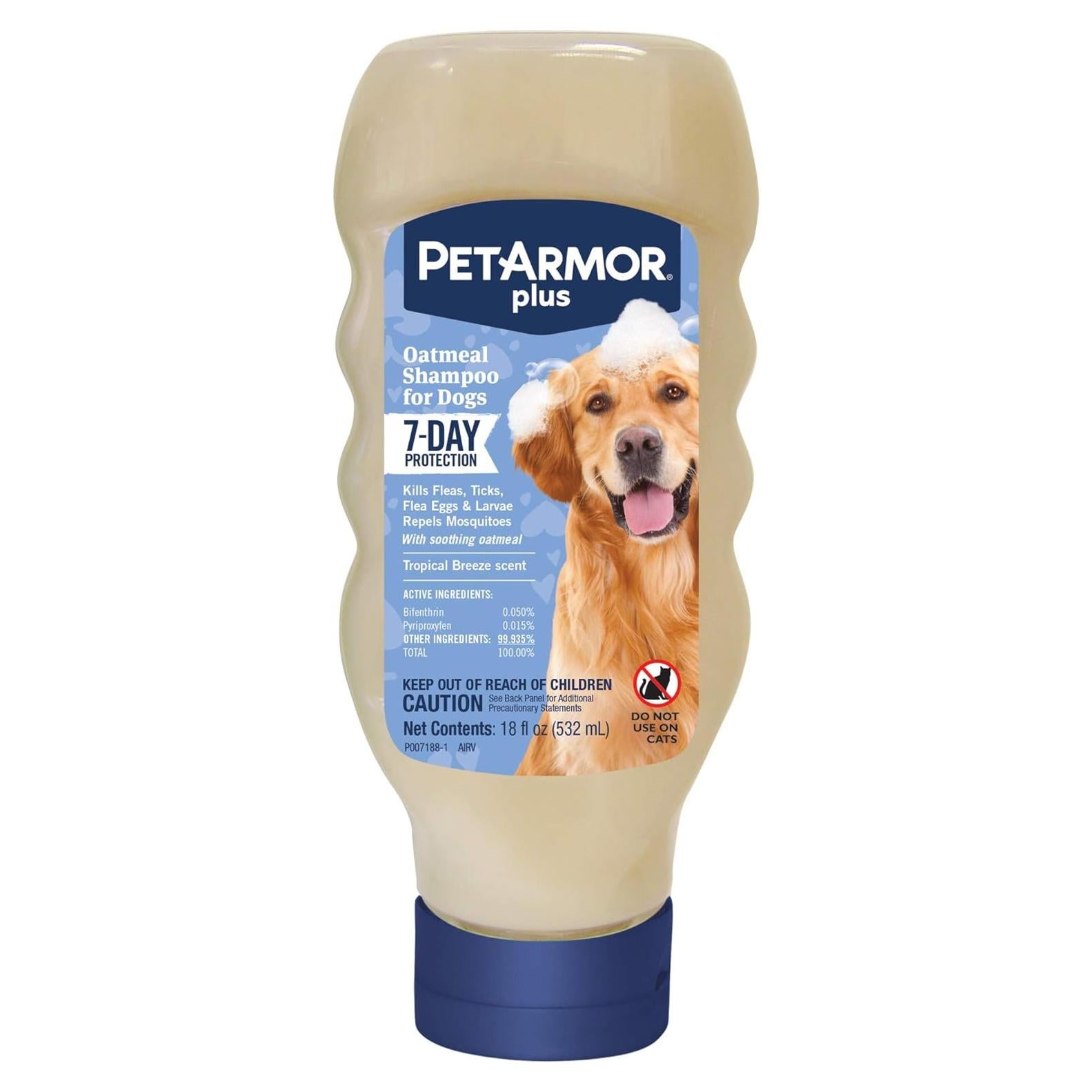 Champú para Pulgas y Garrapatas PetArmor Plus 532 ml Avena