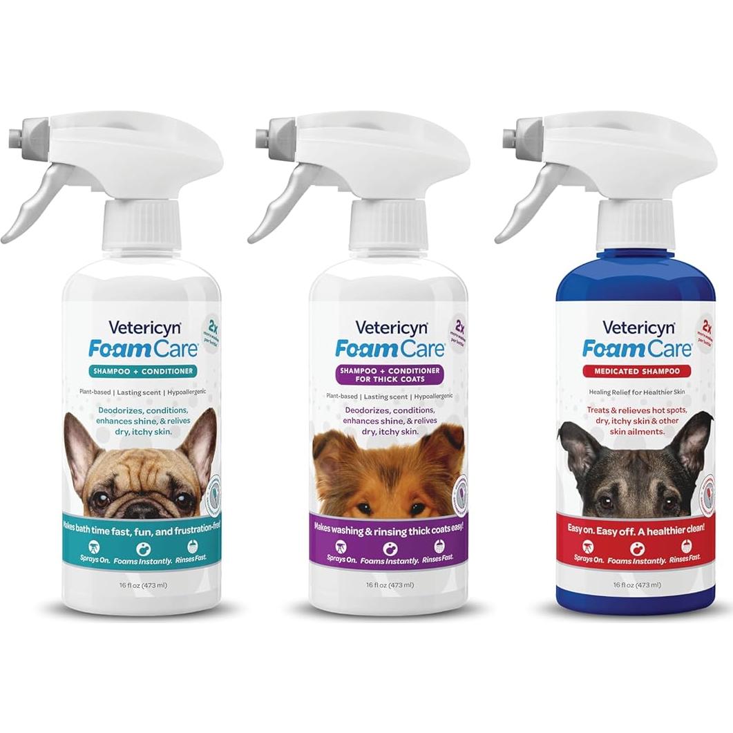 Champú y Acondicionador Vetericyn FoamCare para Pelajes Gruesos 453g