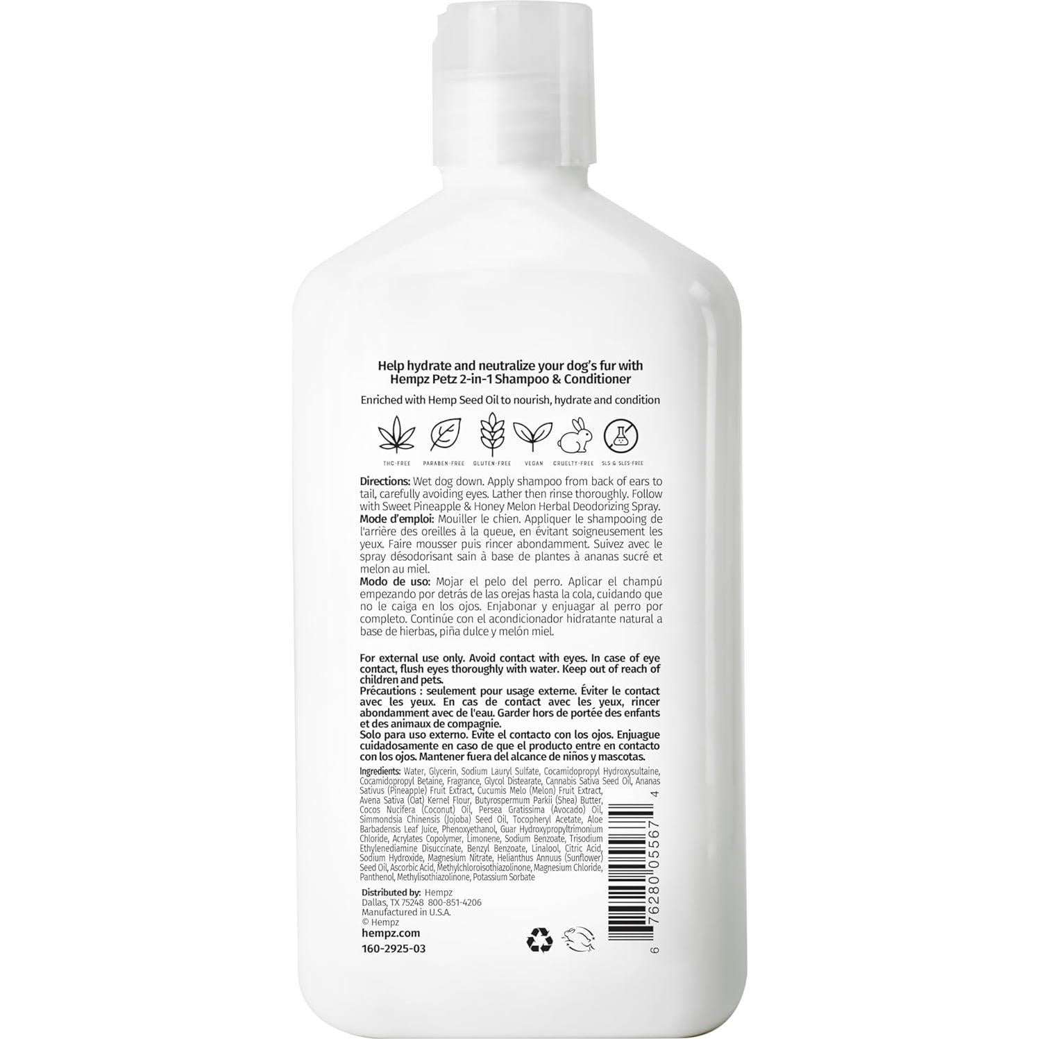 Champú y Acondicionador 2 en 1 Hempz Petz 502 ml Piña Melón