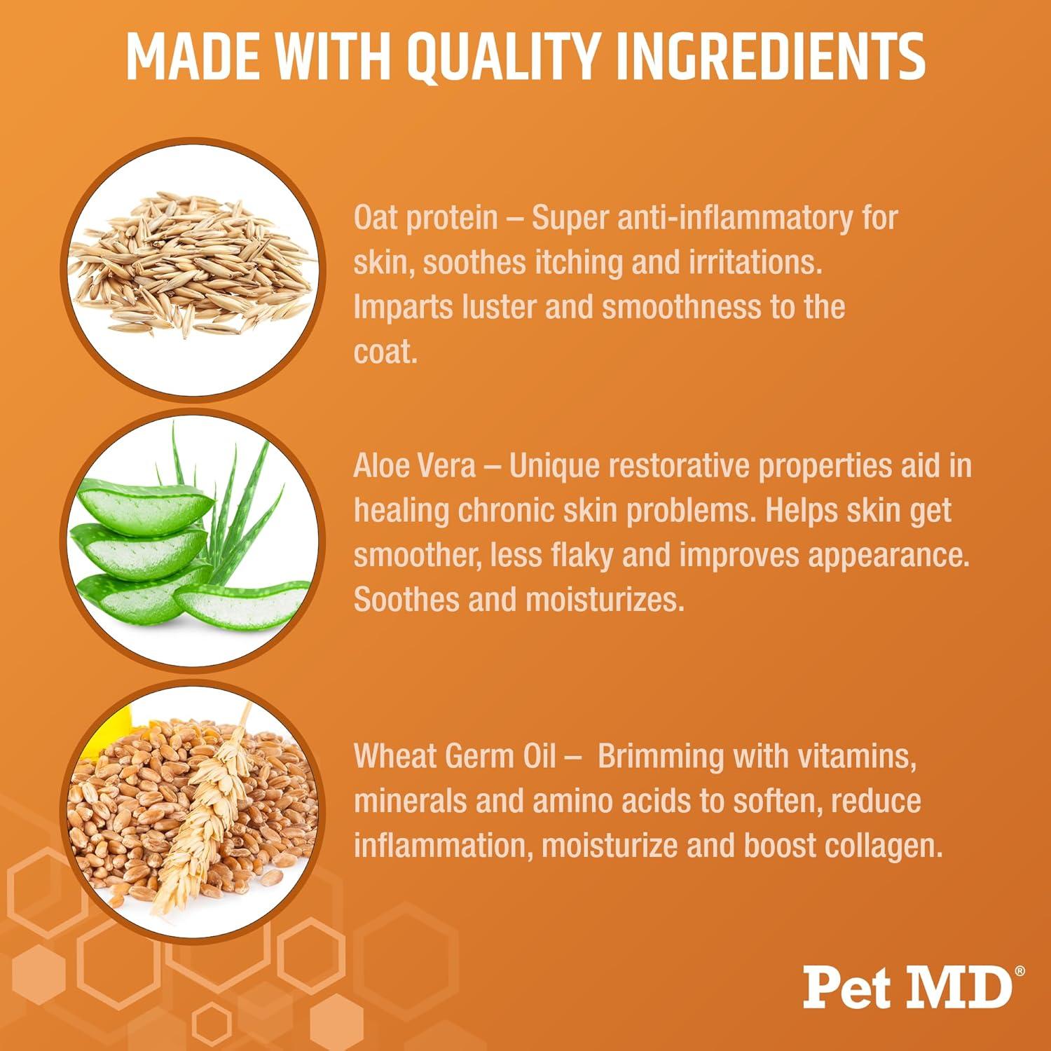 Champú de Avena Pet MD para Perros y Gatos 453 g - Alivio Picazón