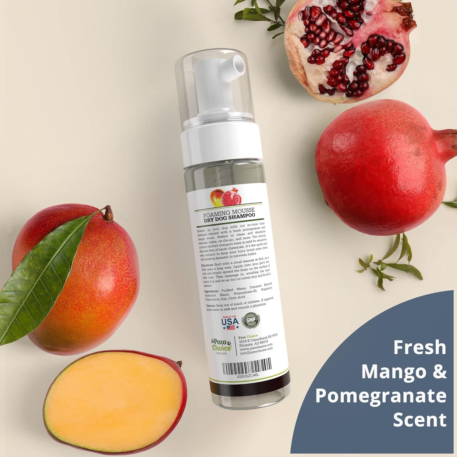 Champú Seco para Perros Paw Choice - Hipoalergénico Mango Granada