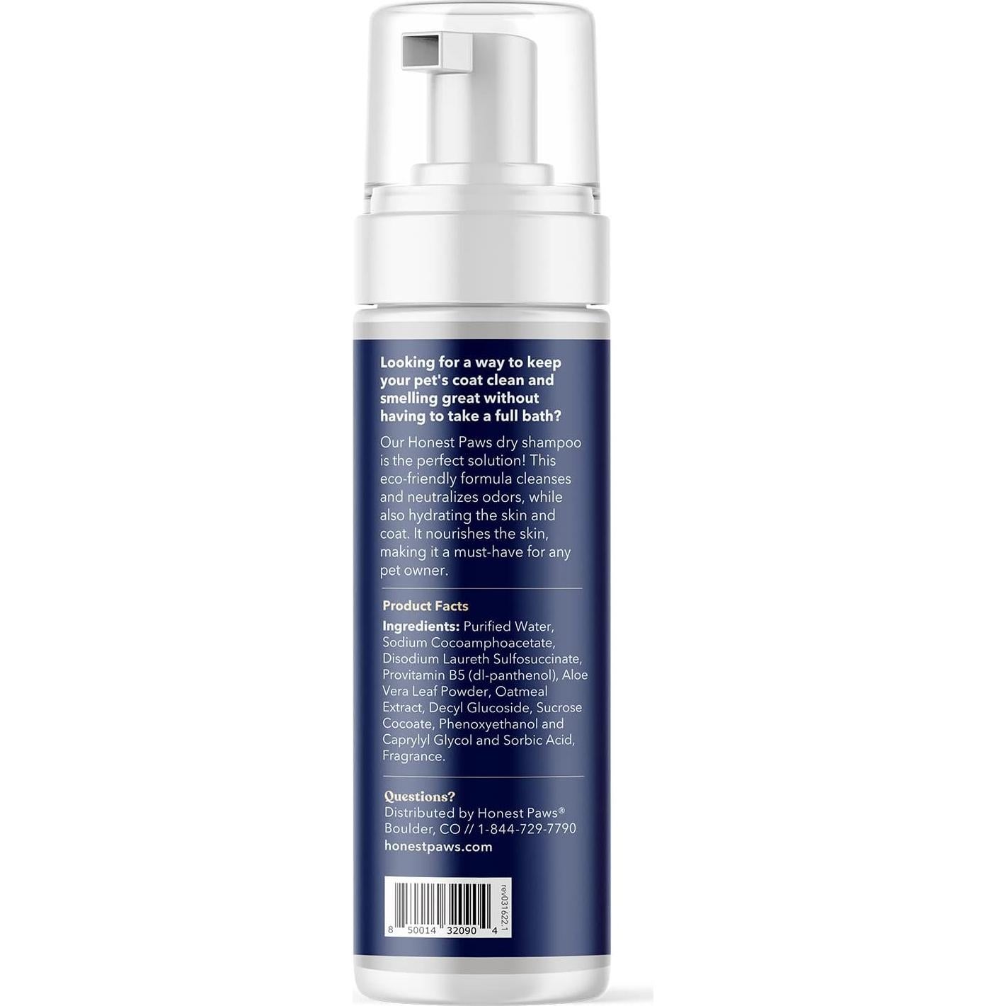 Champú Seco para Perros Honest Paws - Avena y Lavanda 178 g