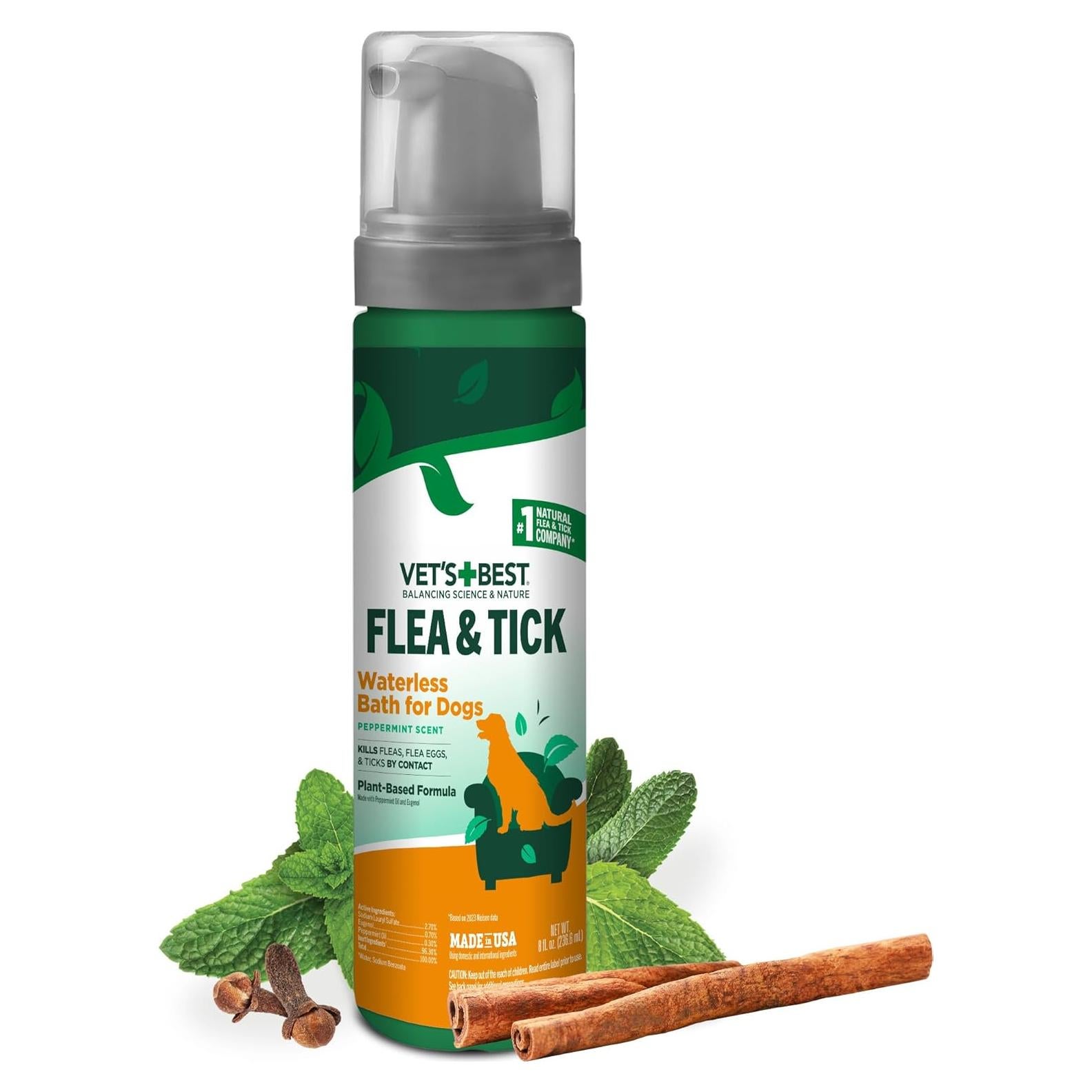 Champú Seco Natural Vet's Best para Perros 226.8 g - Sin Enjuague