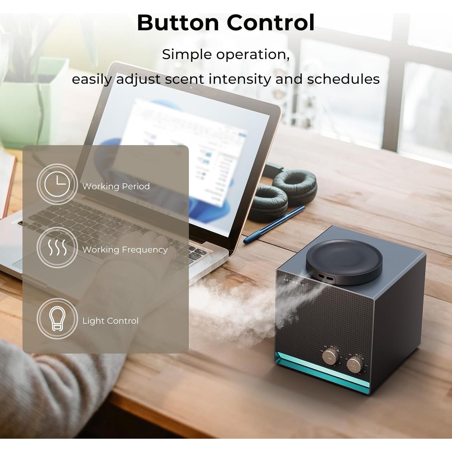 Difusor de Aceite Esencial Aromadd D-Air 400ml Titanio Negro