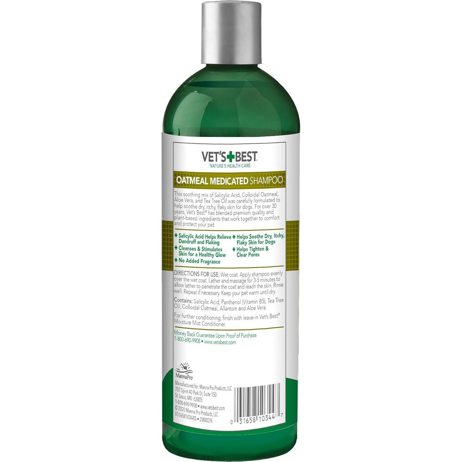 Champú Medicado de Avena Vet's Best para Perros 473 ml