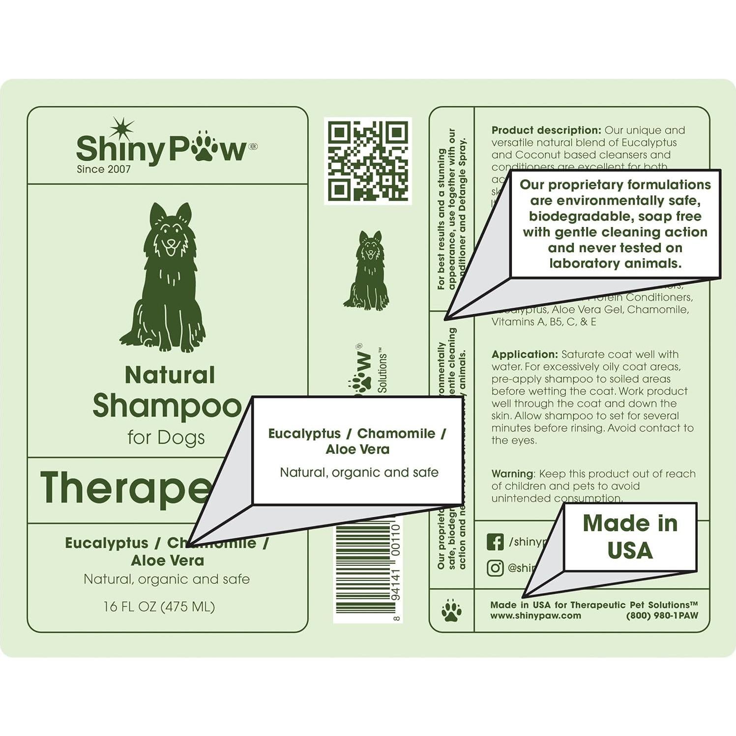 Champú Hipoalergénico para Perros Shiny Paw 567 g Eucalipto