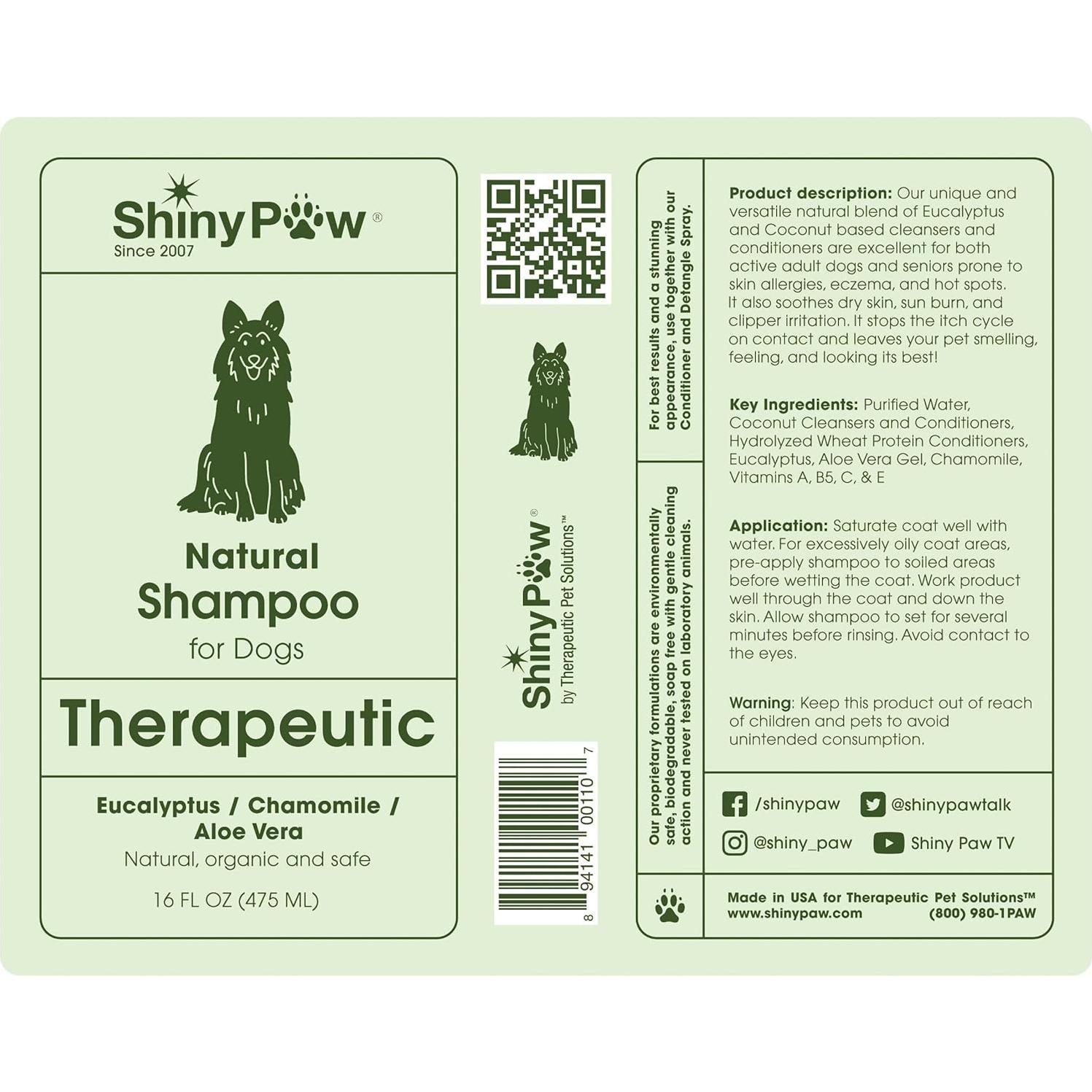 Champú Hipoalergénico para Perros Shiny Paw 567 g Eucalipto