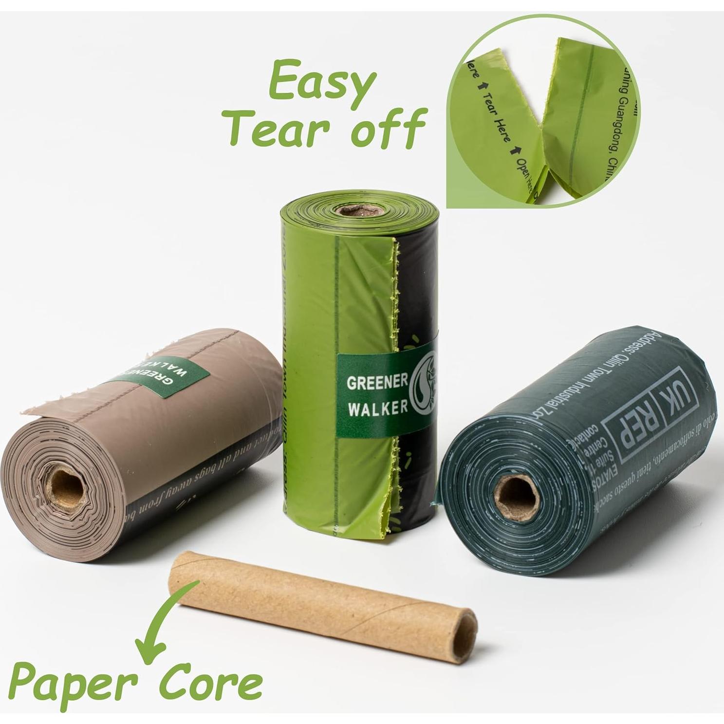 Bolsas para Excremento de Perro Greener Walker 540 Unidades 100% a Prueba de Fugas