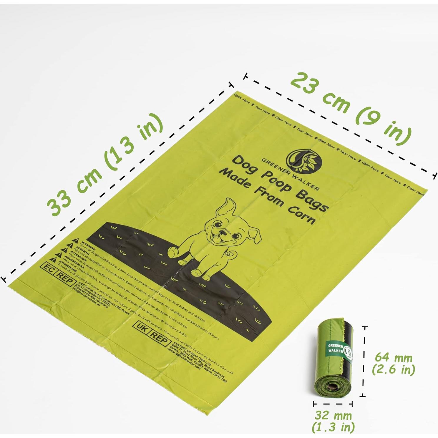 Bolsas para Excremento de Perro Greener Walker 540 Unidades 100% a Prueba de Fugas