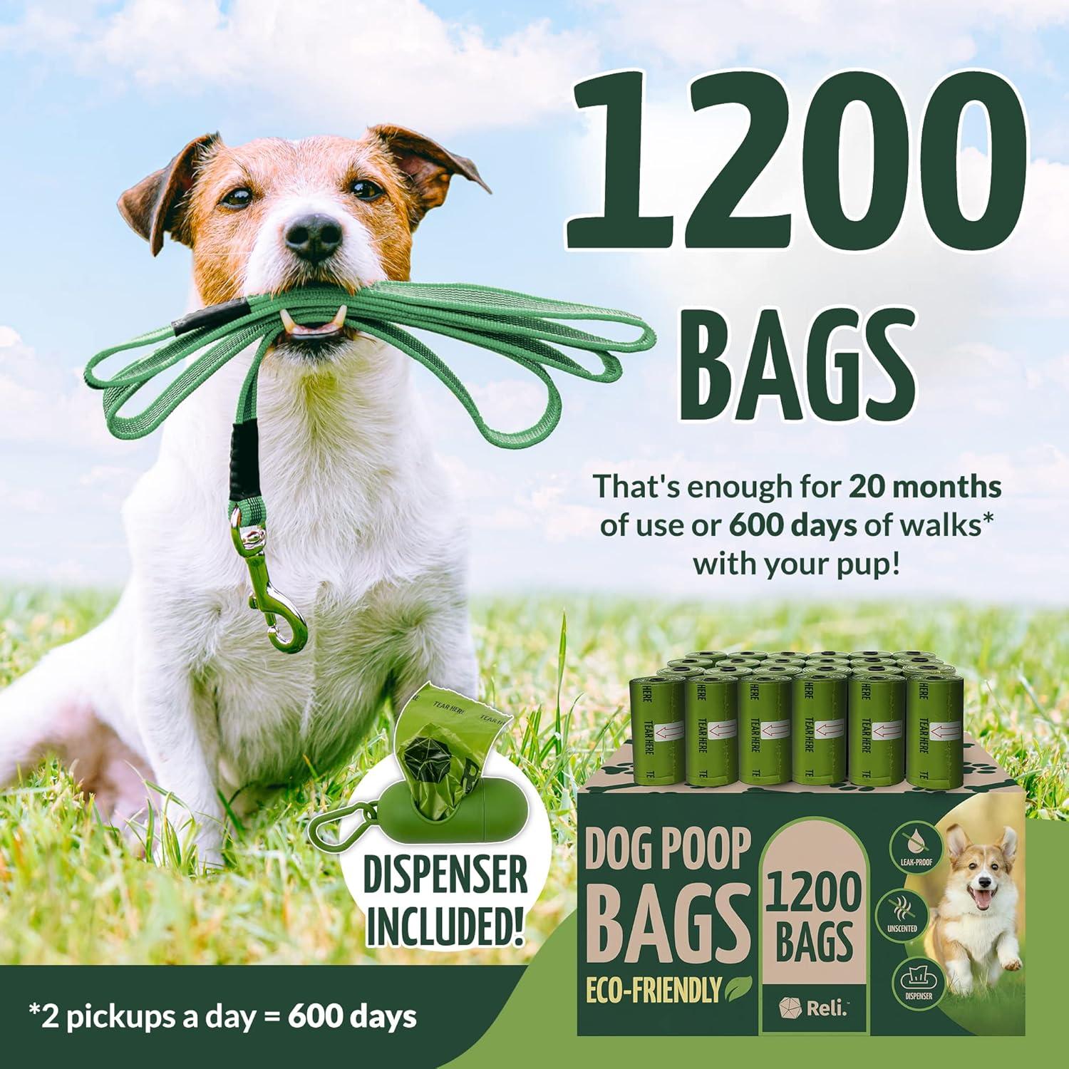 Bolsas Biodegradables para Perros Reli. 1200 Unidades con Dispensador