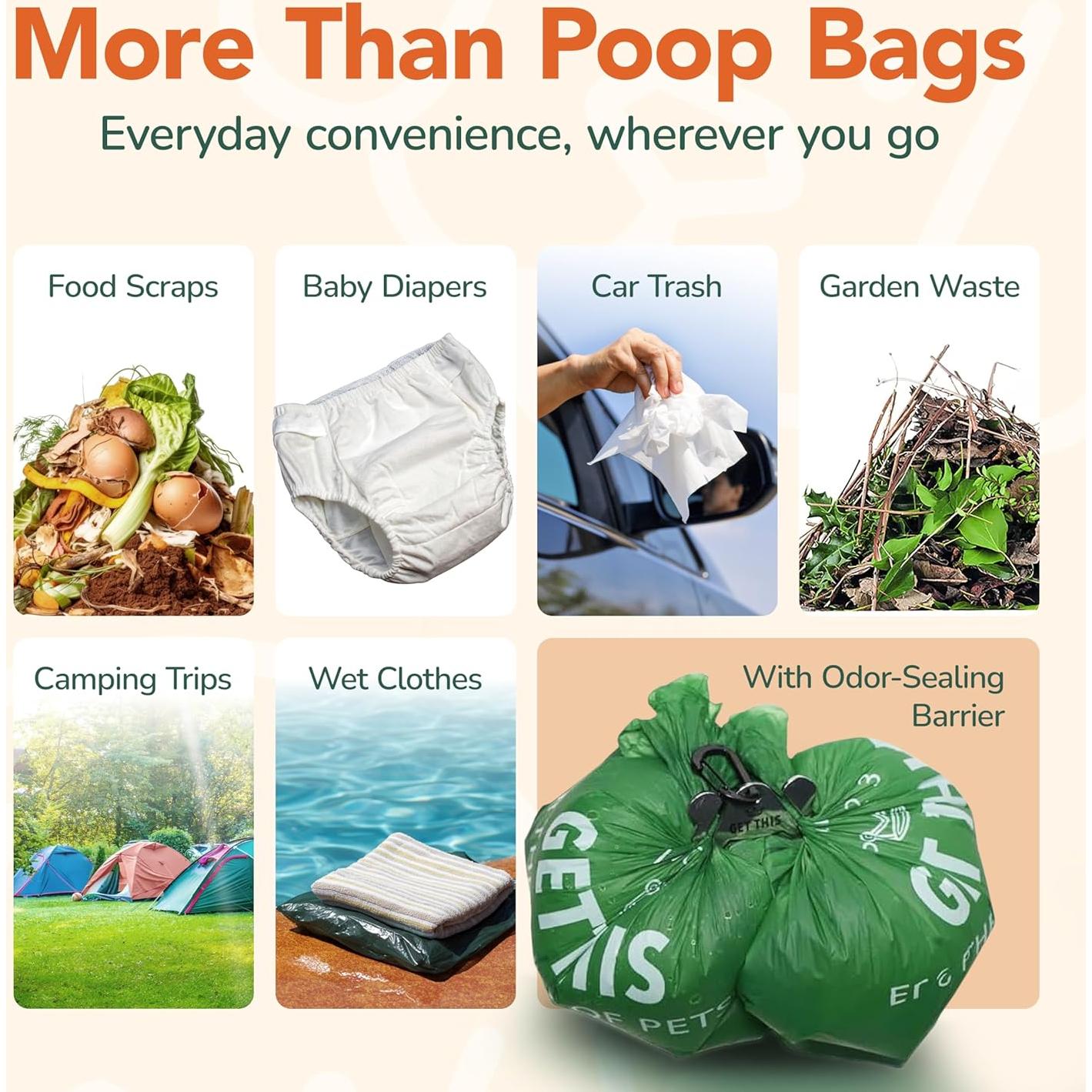 Bolsas de Poop Ecológicas GET THIS - 90 Unidades a Prueba de Fugas