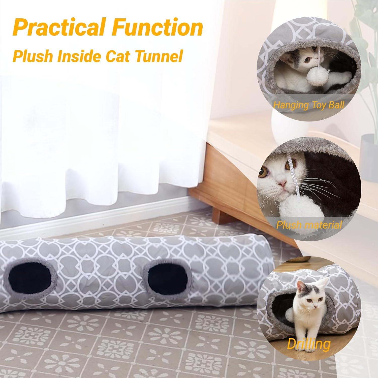 Túnel Geométrico LUCKITTY para Gatos y Mascotas 120 cm