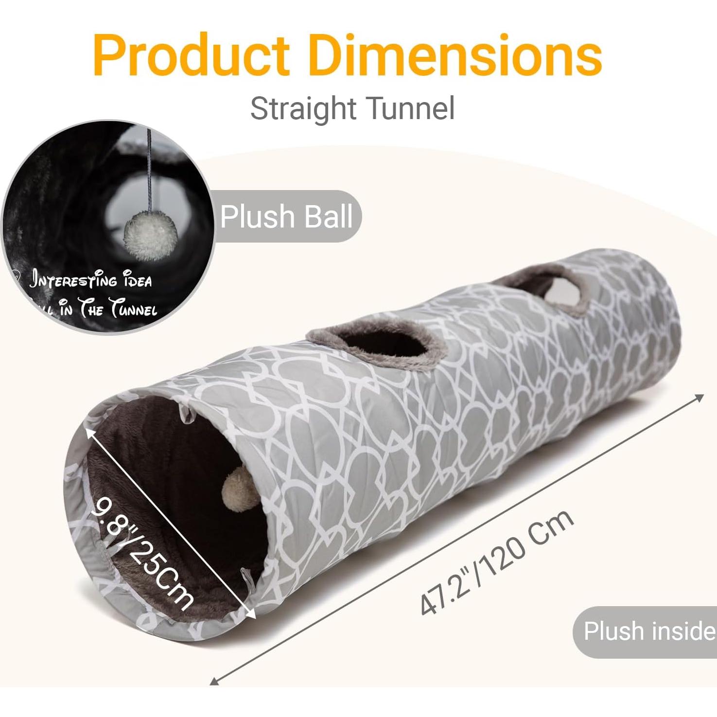 Túnel Geométrico LUCKITTY para Gatos y Mascotas 120 cm