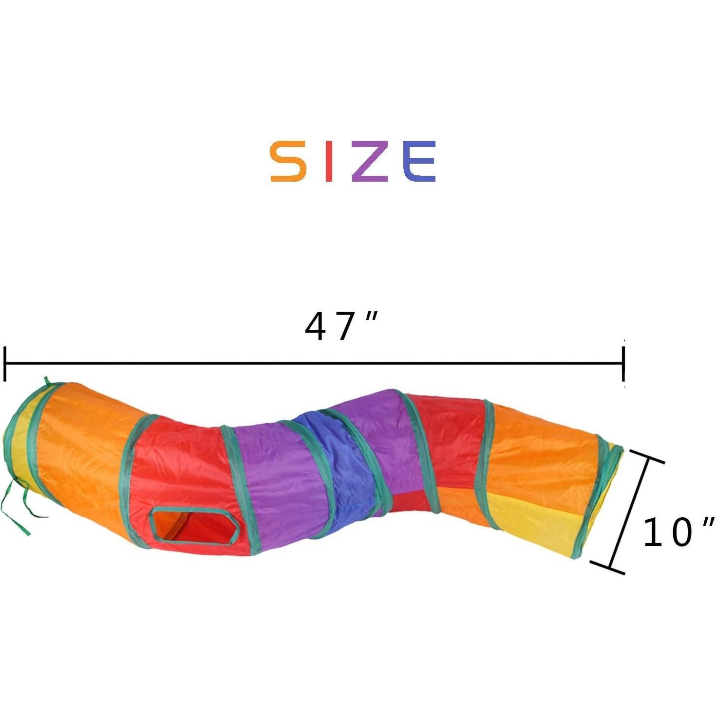 Túnel Interactivo para Gatos iCAGY 119 cm Forma S Arcoíris