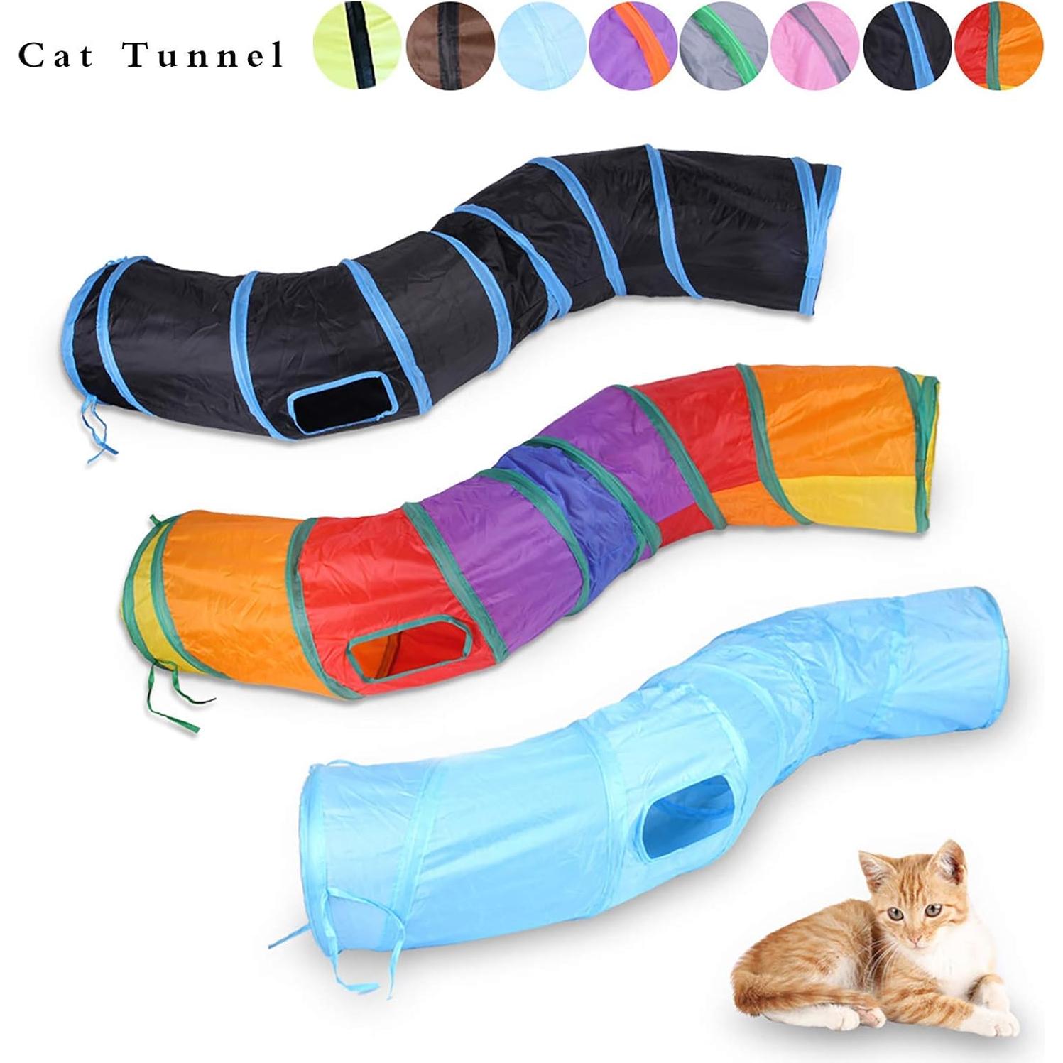 Túnel Interactivo para Gatos iCAGY 119 cm Forma S Arcoíris