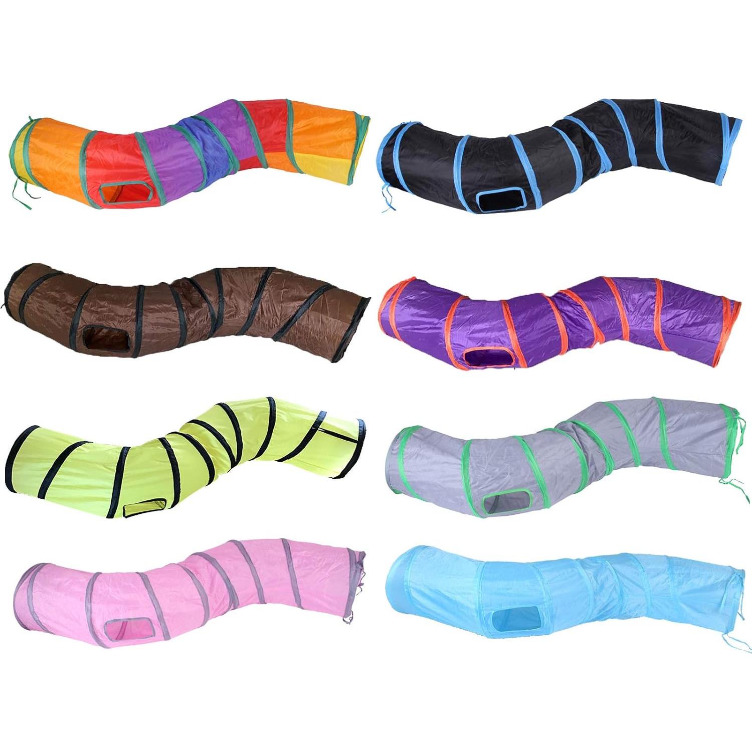 Túnel Interactivo para Gatos iCAGY 119 cm Forma S Arcoíris