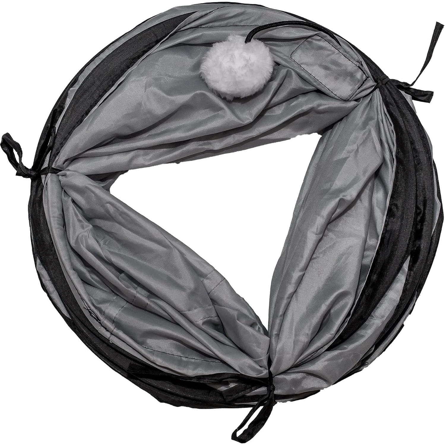 Túnel para Gatos PetLike Plegable Gris 116.8 cm con Pelota