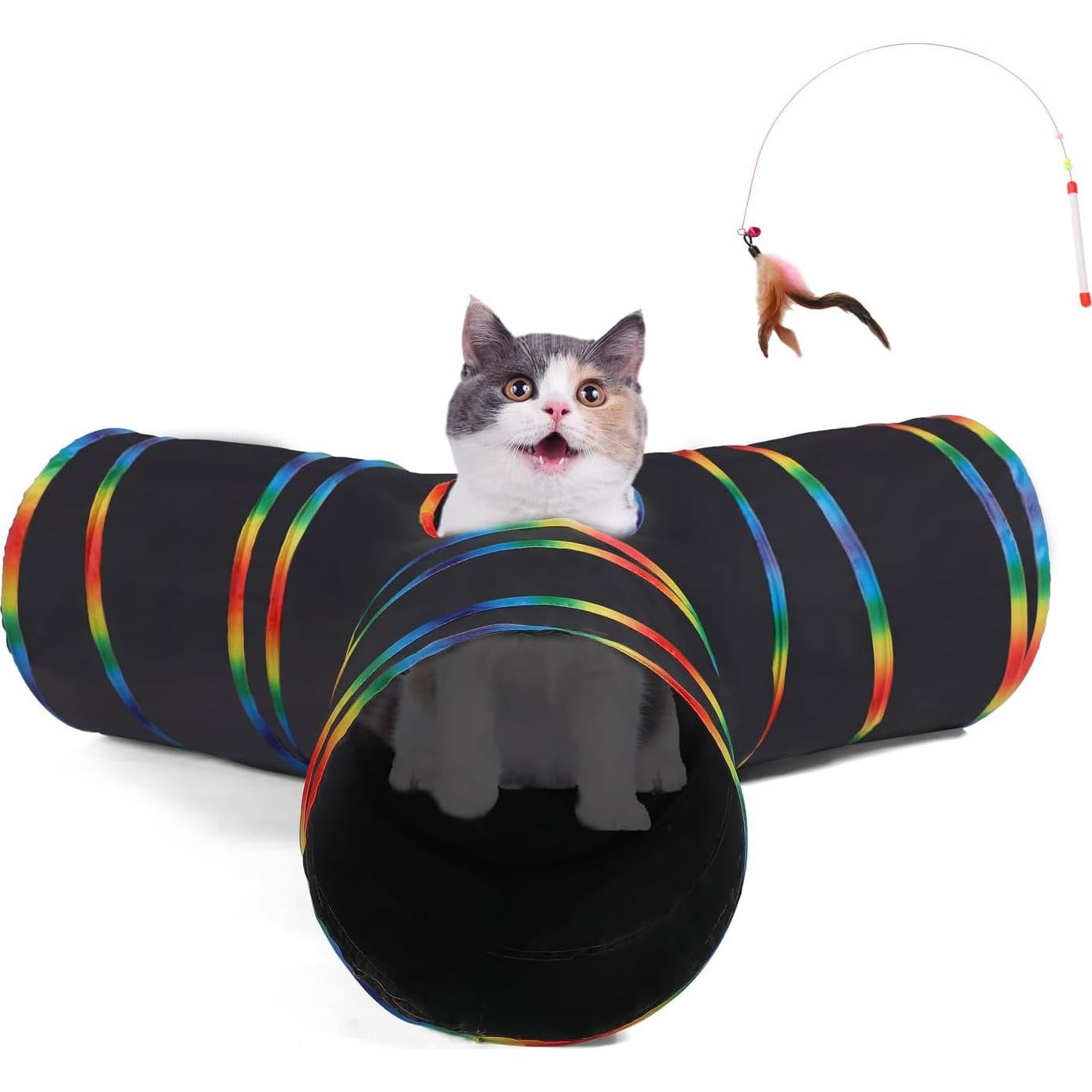 Túnel para Gatos LUCKITTY 90 cm Plegable Impermeable Negro