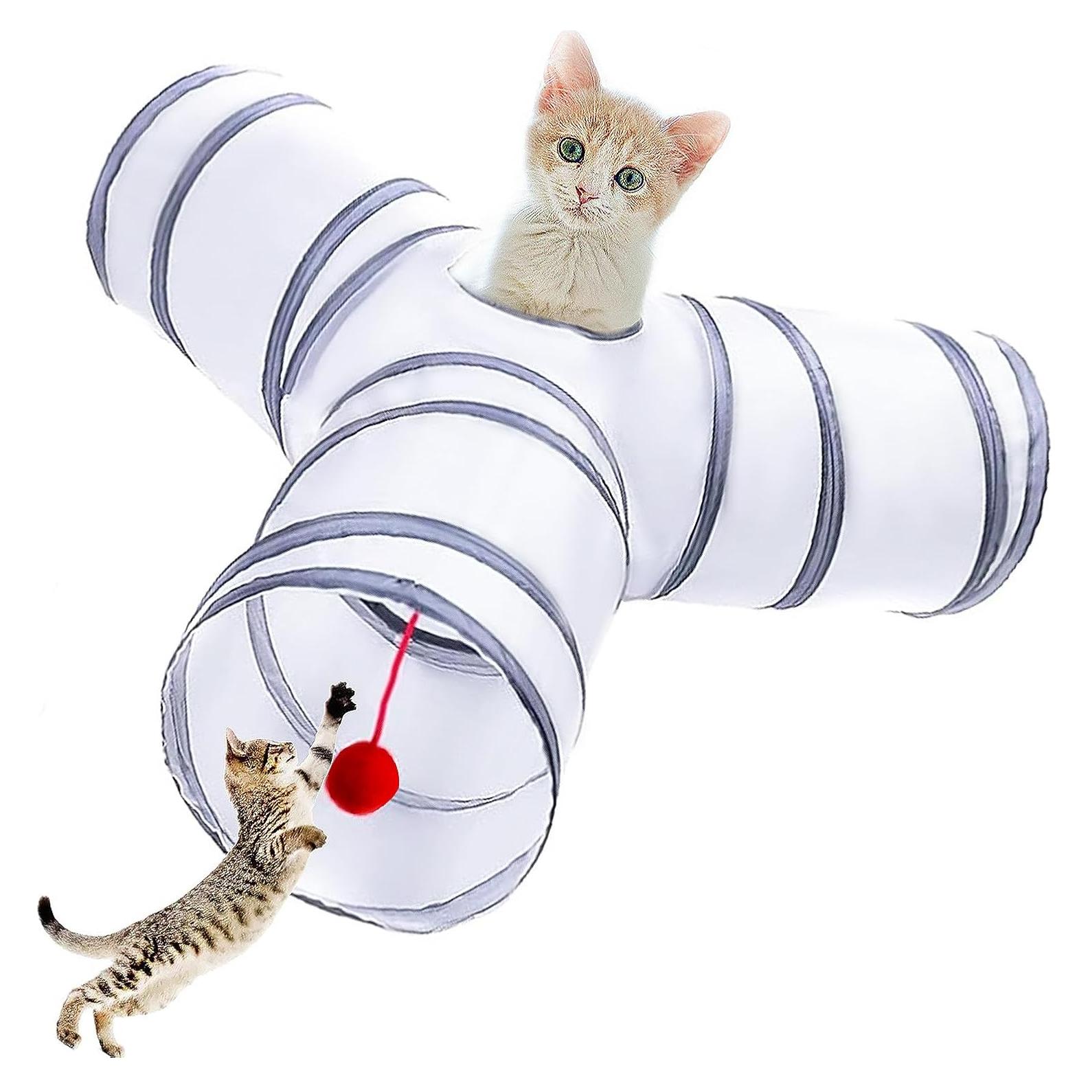 Túneles de Juguete para Gatos Deofun 3 Vías Colorido Plegable